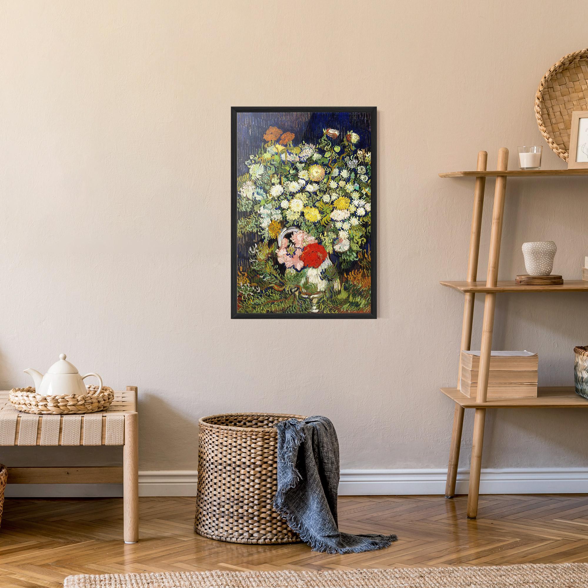 Рамкиран постер Flowers Van Gogh mockup 9