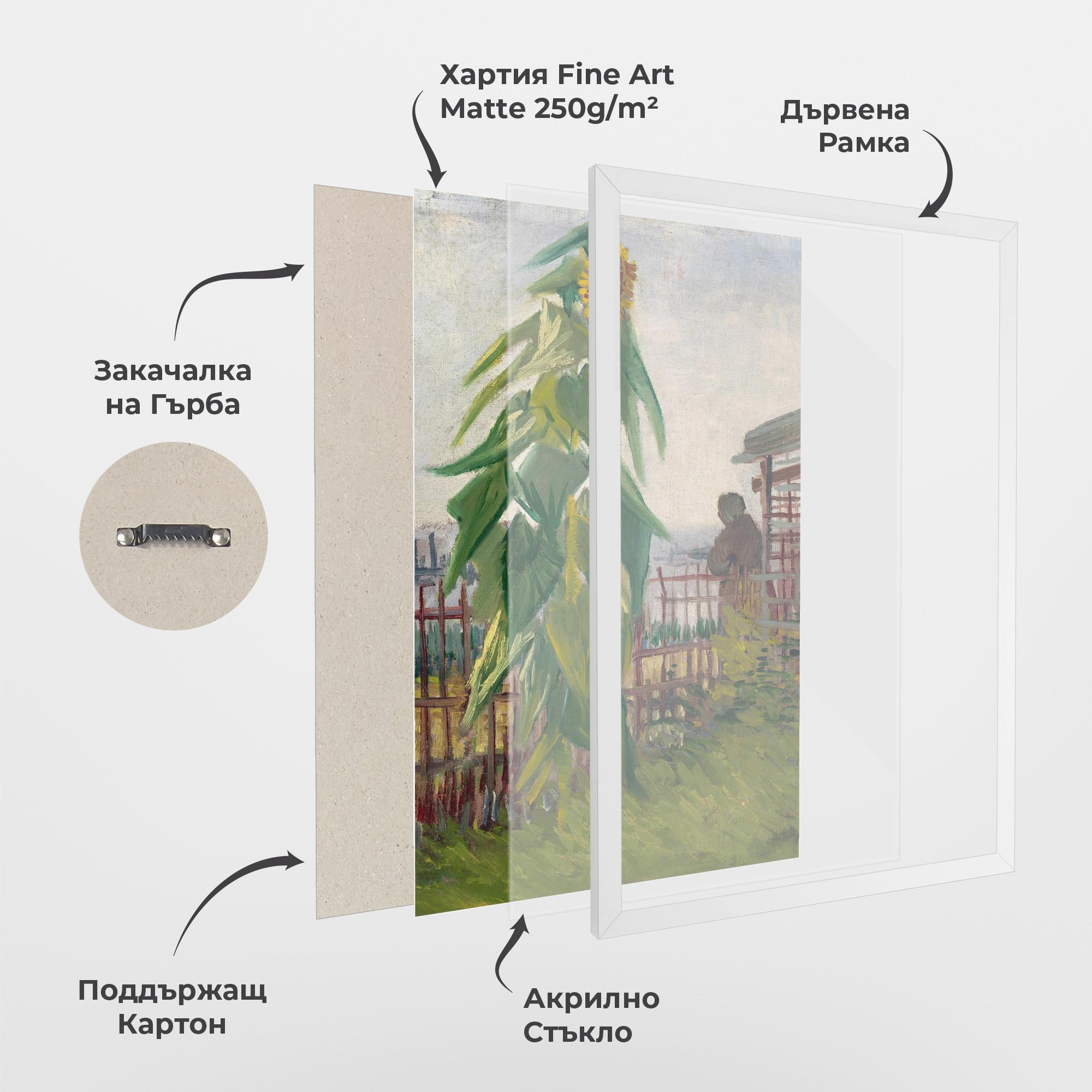 Рамкиран постер Allotment With Sunflower mockup 1