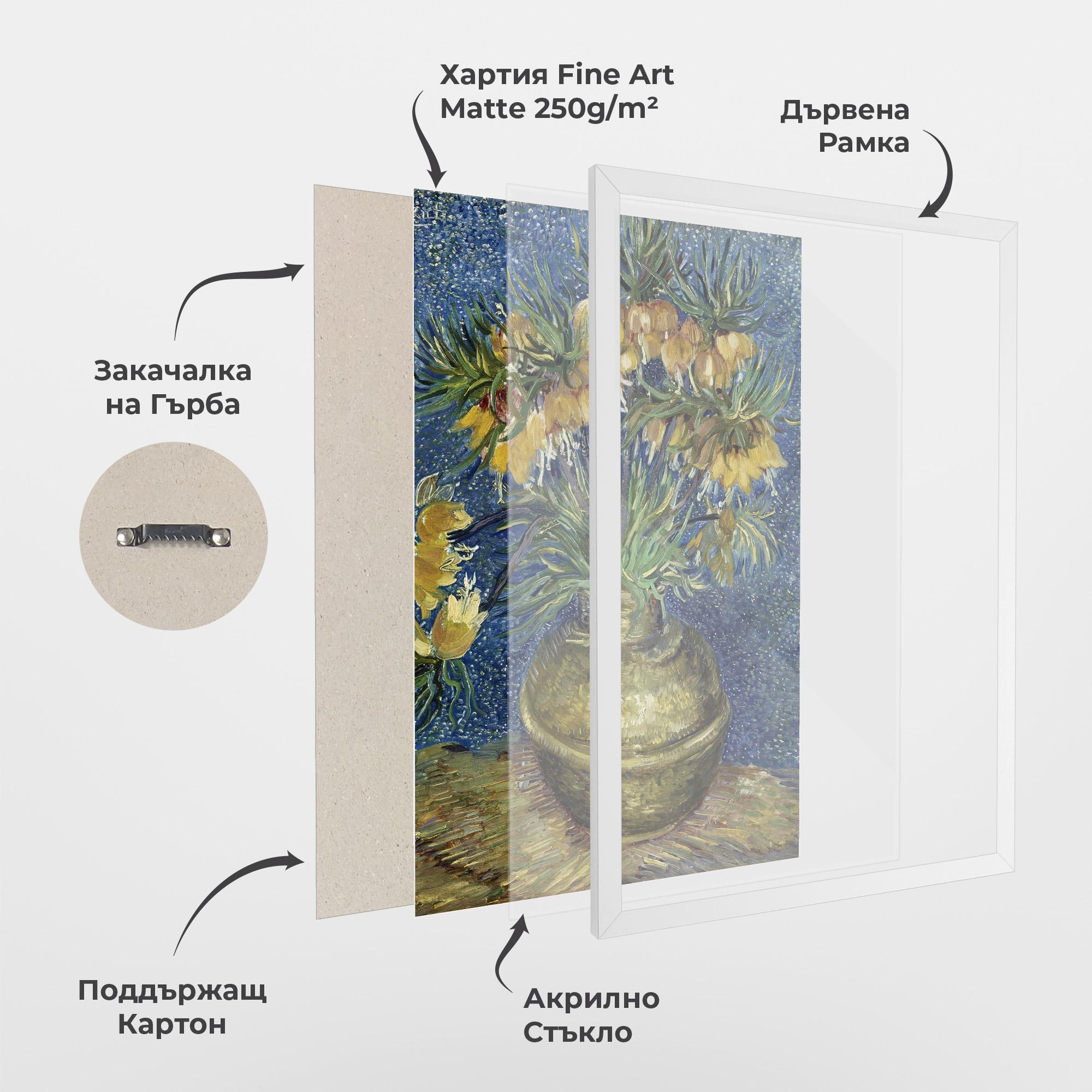 Рамкиран постер Imperial Fritillaries Art mockup 1