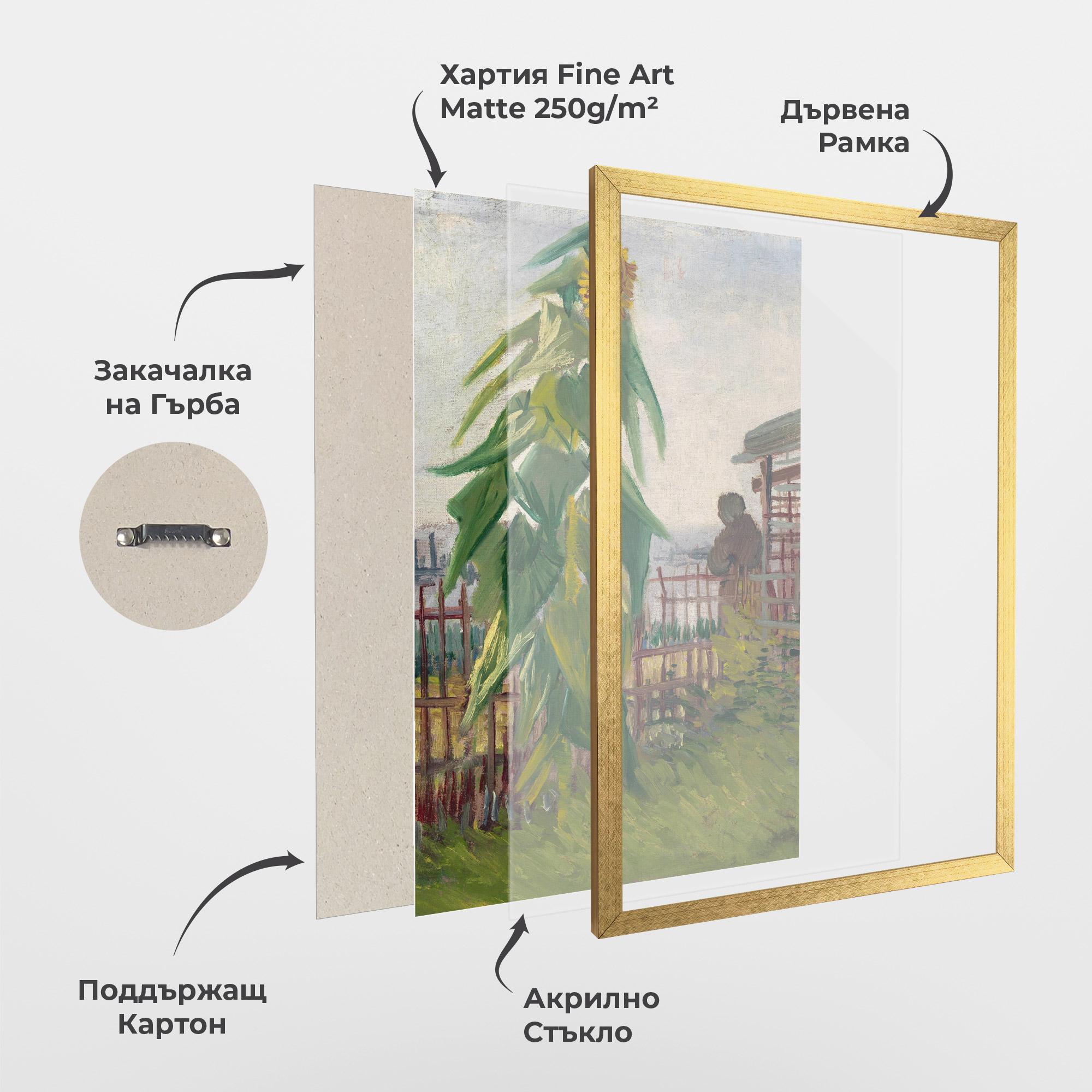 Рамкиран постер Allotment With Sunflower mockup 1