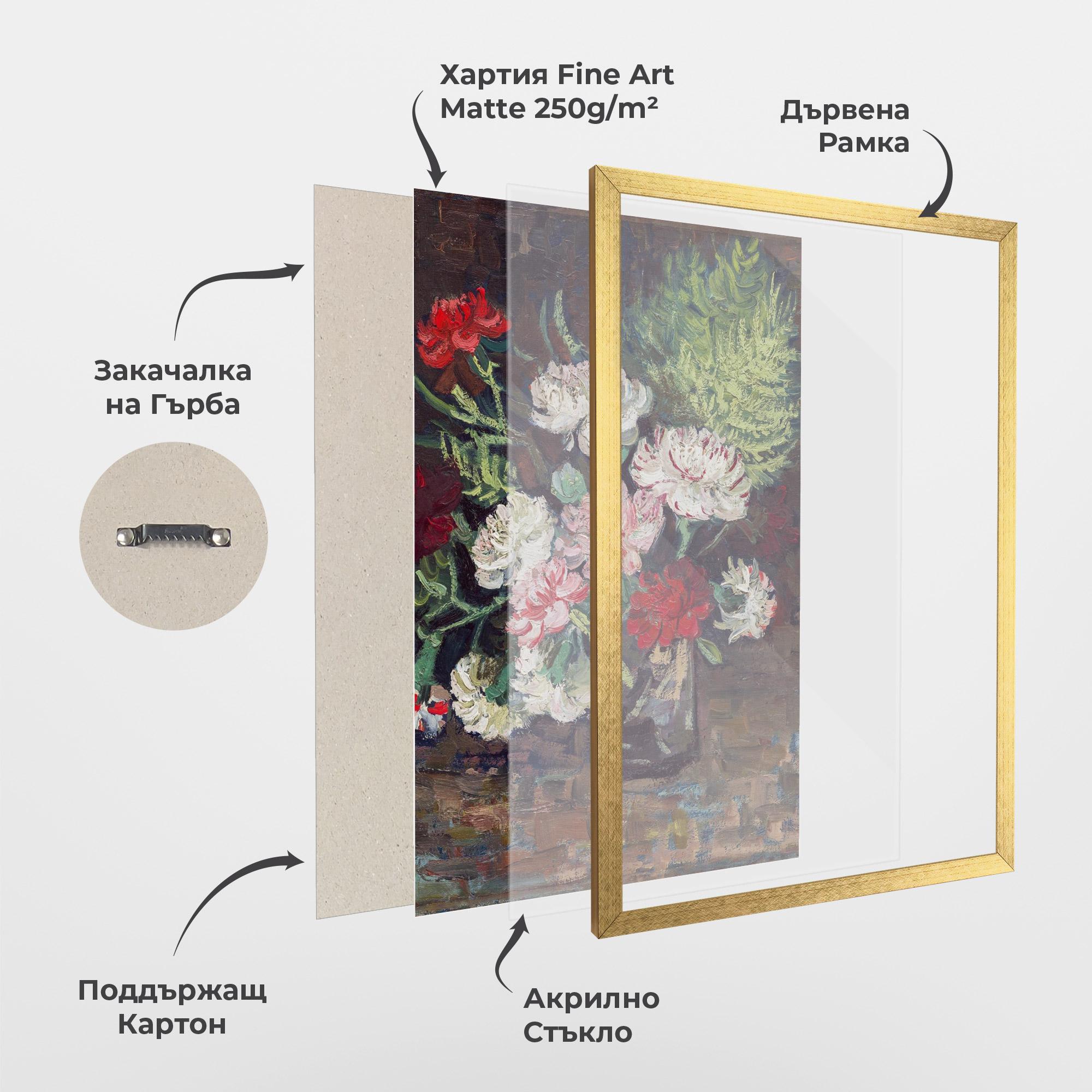 Рамкиран постер Vase With Carnations mockup 1