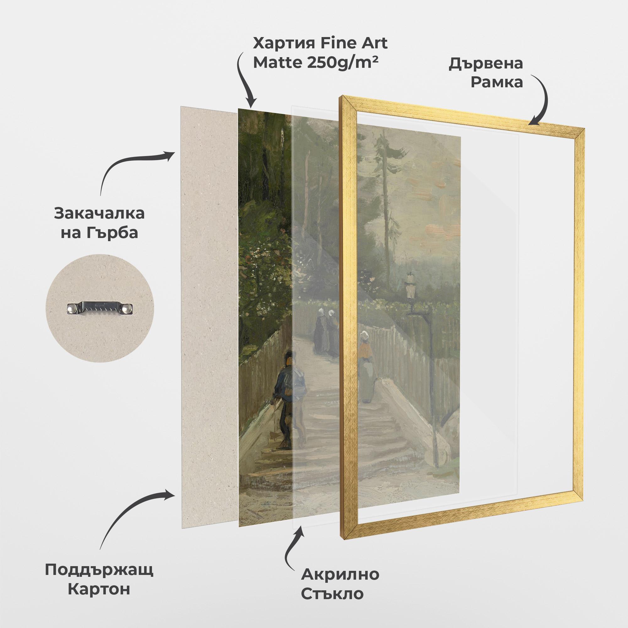 Рамкиран постер Weg Te Montmartre mockup 1