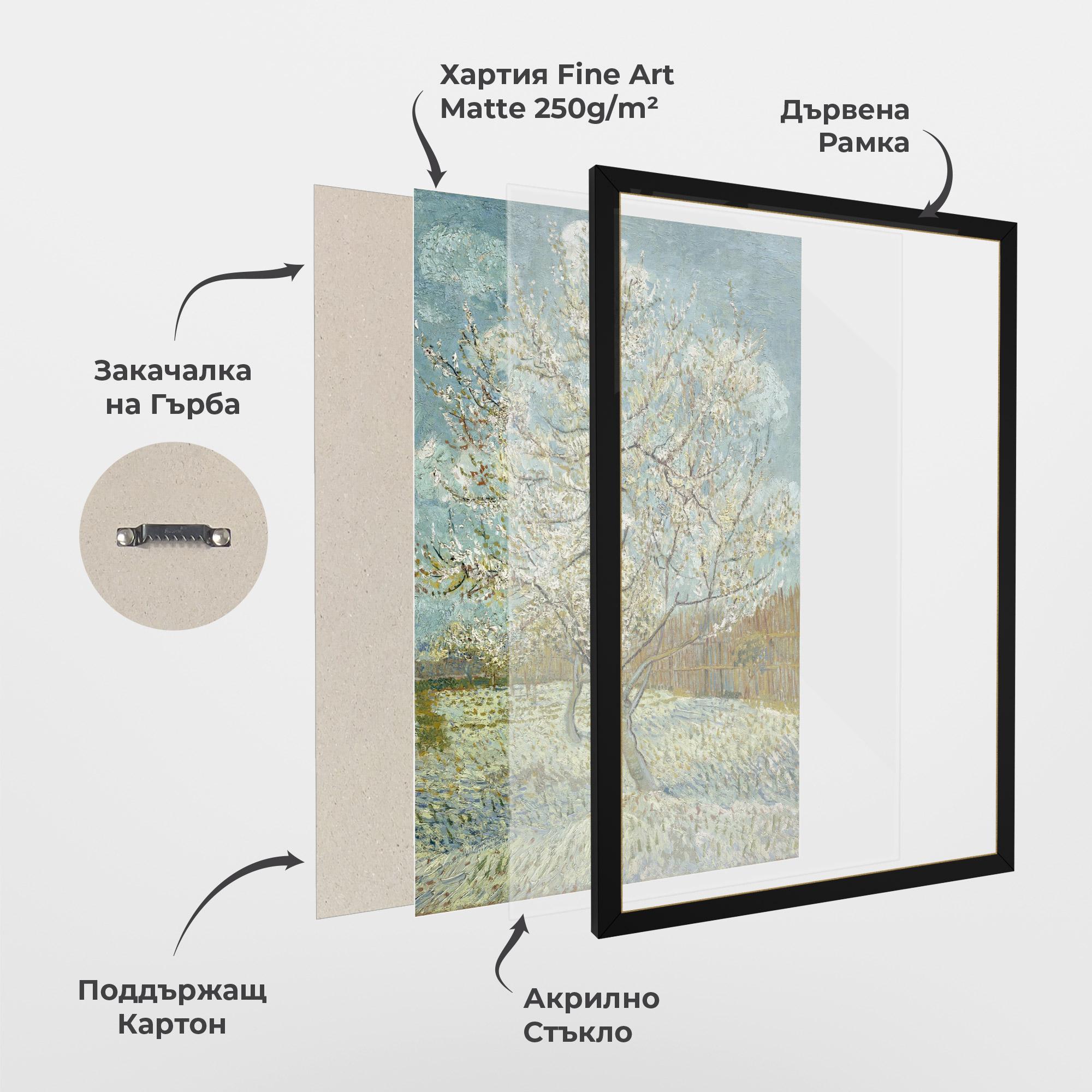 Рамкиран постер De Roze Perzikboom mockup 1