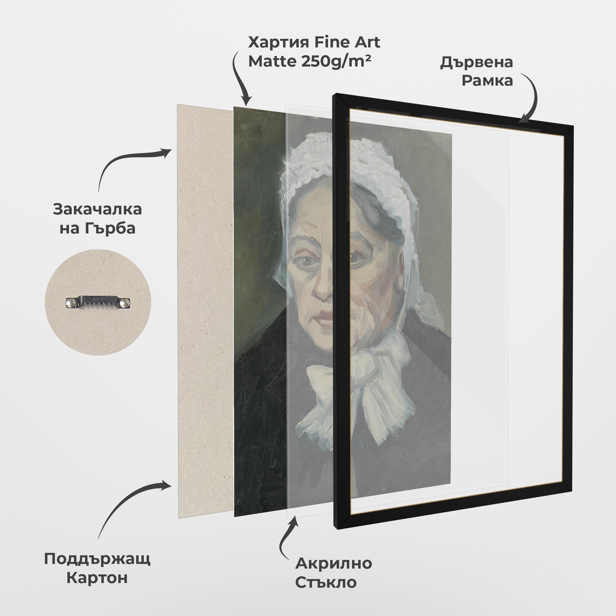 Рамкиран постер Portret Oude Vrouw mockup 1