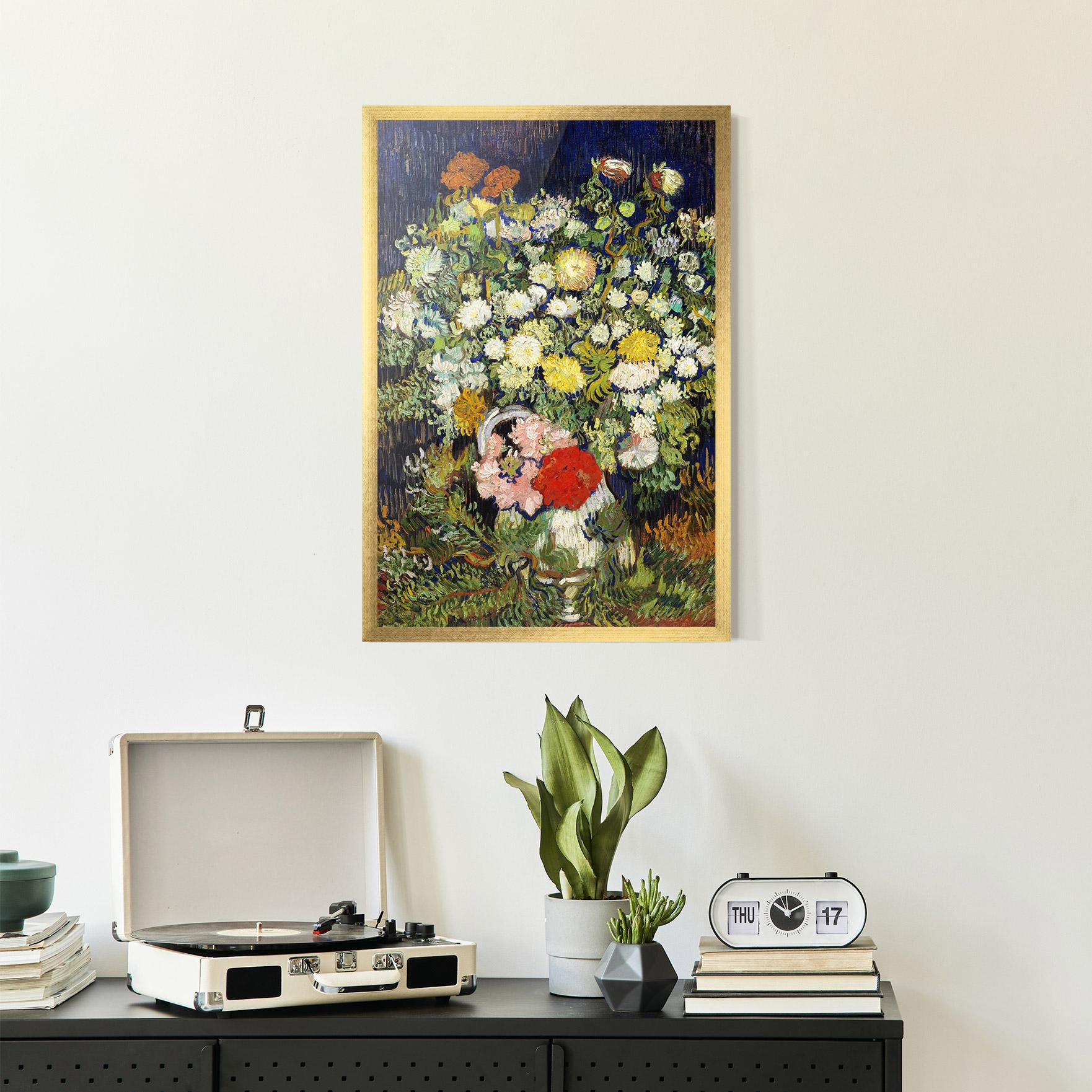 Рамкиран постер Flowers Van Gogh mockup 2