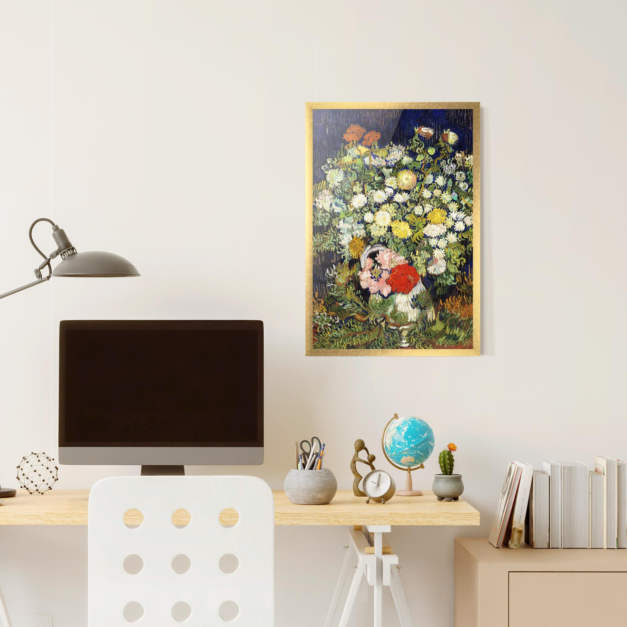 Рамкиран постер Flowers Van Gogh mockup 6