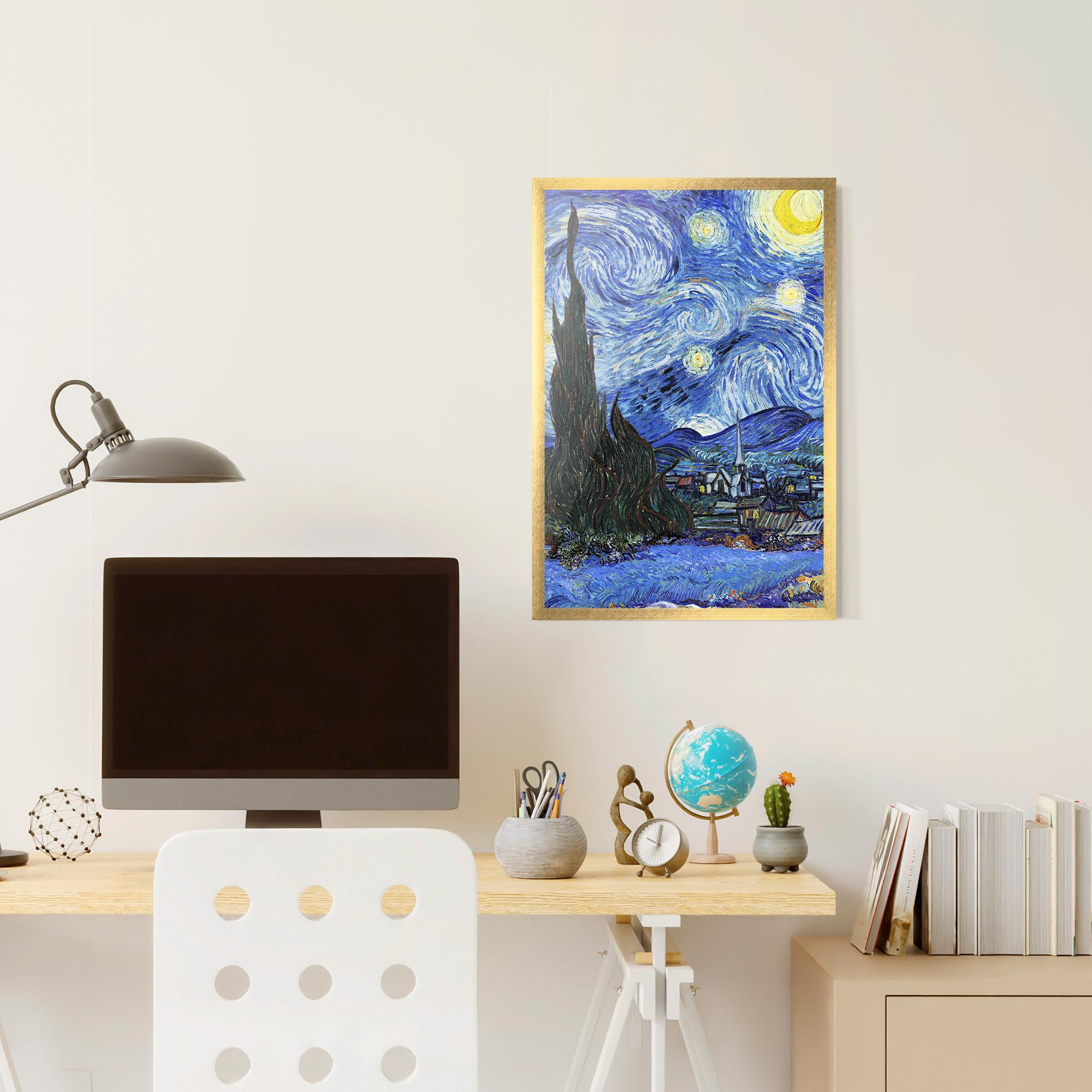 Рамкиран постер Starry Night Art mockup 6