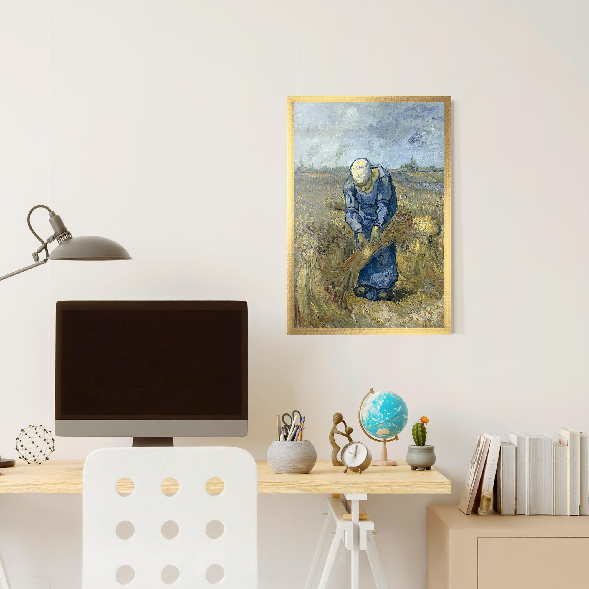 Рамкиран постер Woman Sheaves mockup 6