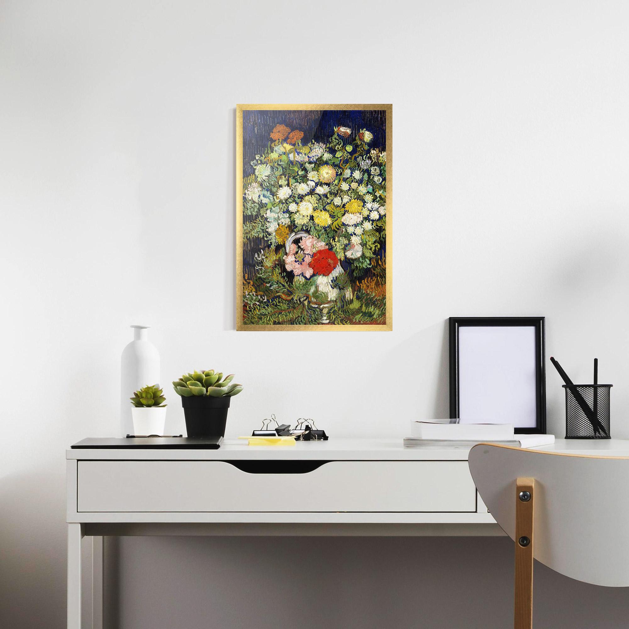Рамкиран постер Flowers Van Gogh mockup 7