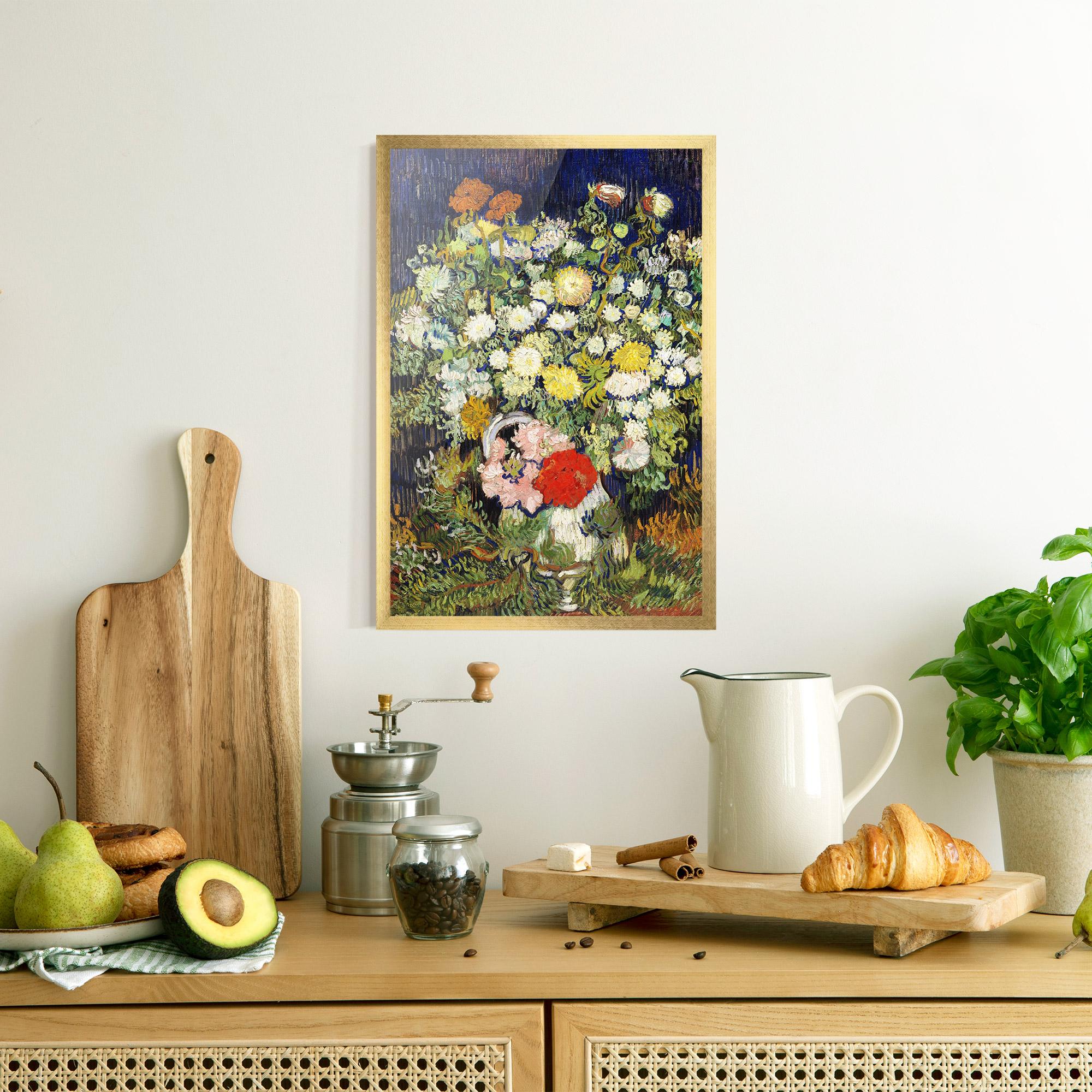 Рамкиран постер Flowers Van Gogh mockup 8