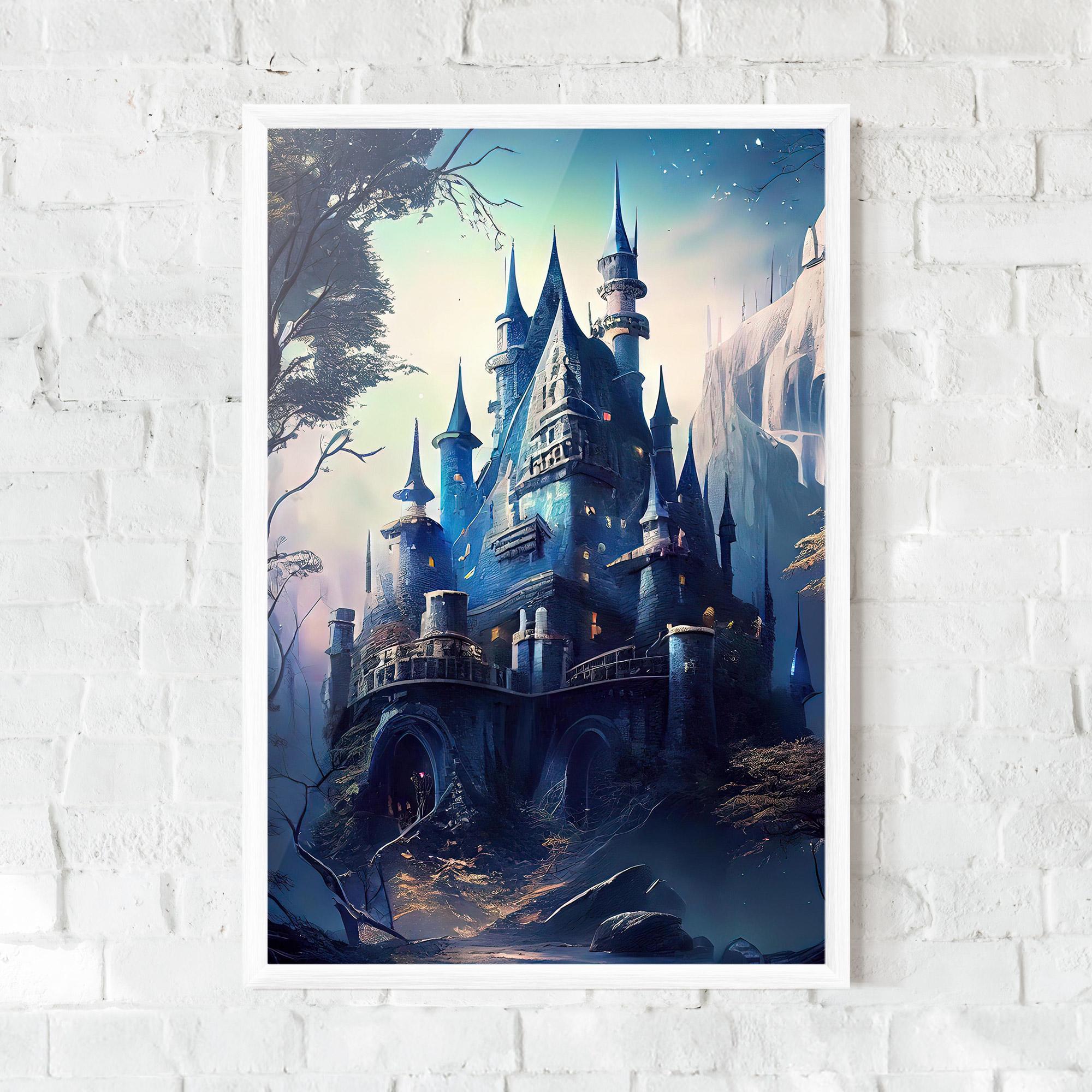 Рамкиран постер Blue Art Castle mockup 0