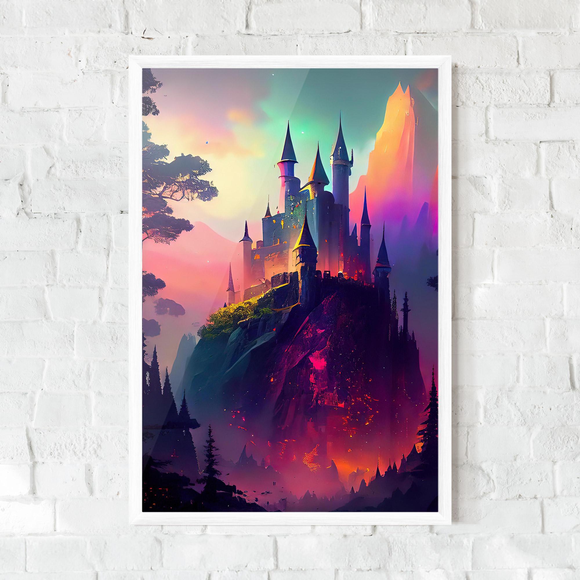 Рамкиран постер Purple Orange Castle mockup 0
