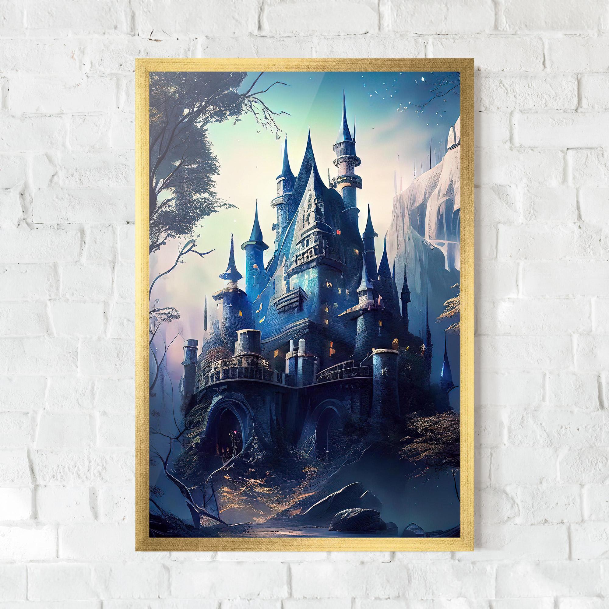 Рамкиран постер Blue Art Castle mockup 0