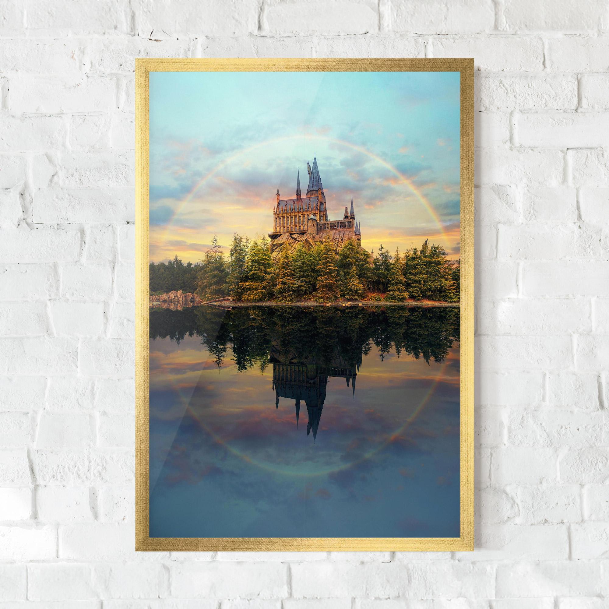 Рамкиран постер Hogwarts Castle mockup 0