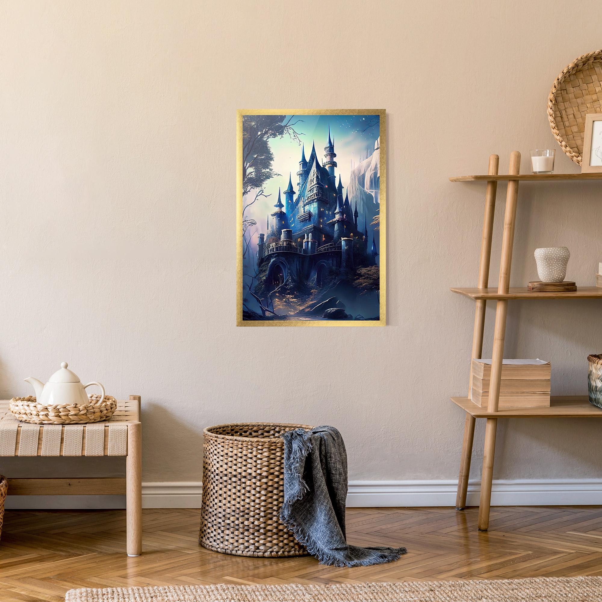 Рамкиран постер Blue Art Castle mockup 9
