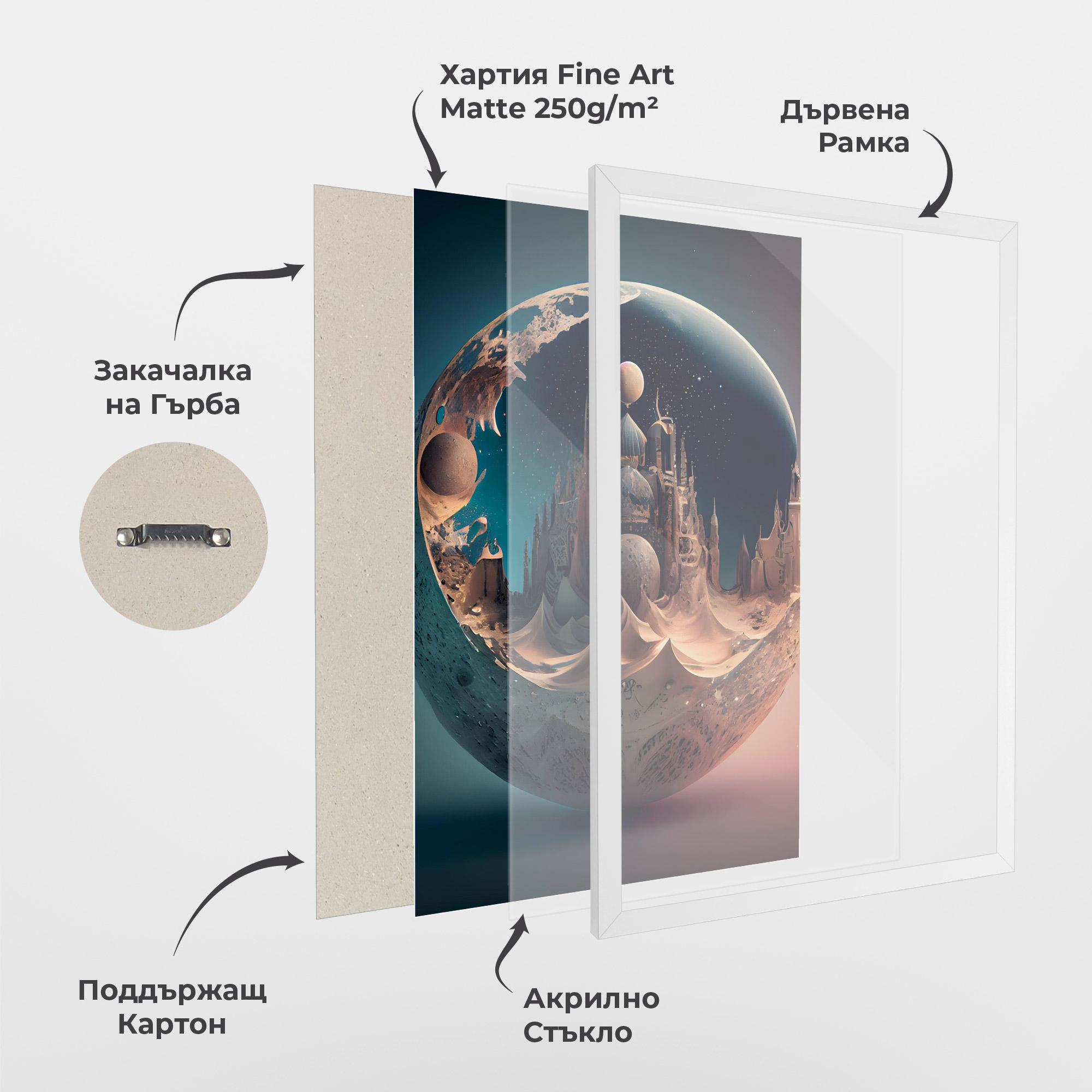 Рамкиран постер Fantasy Planet Castle mockup 1