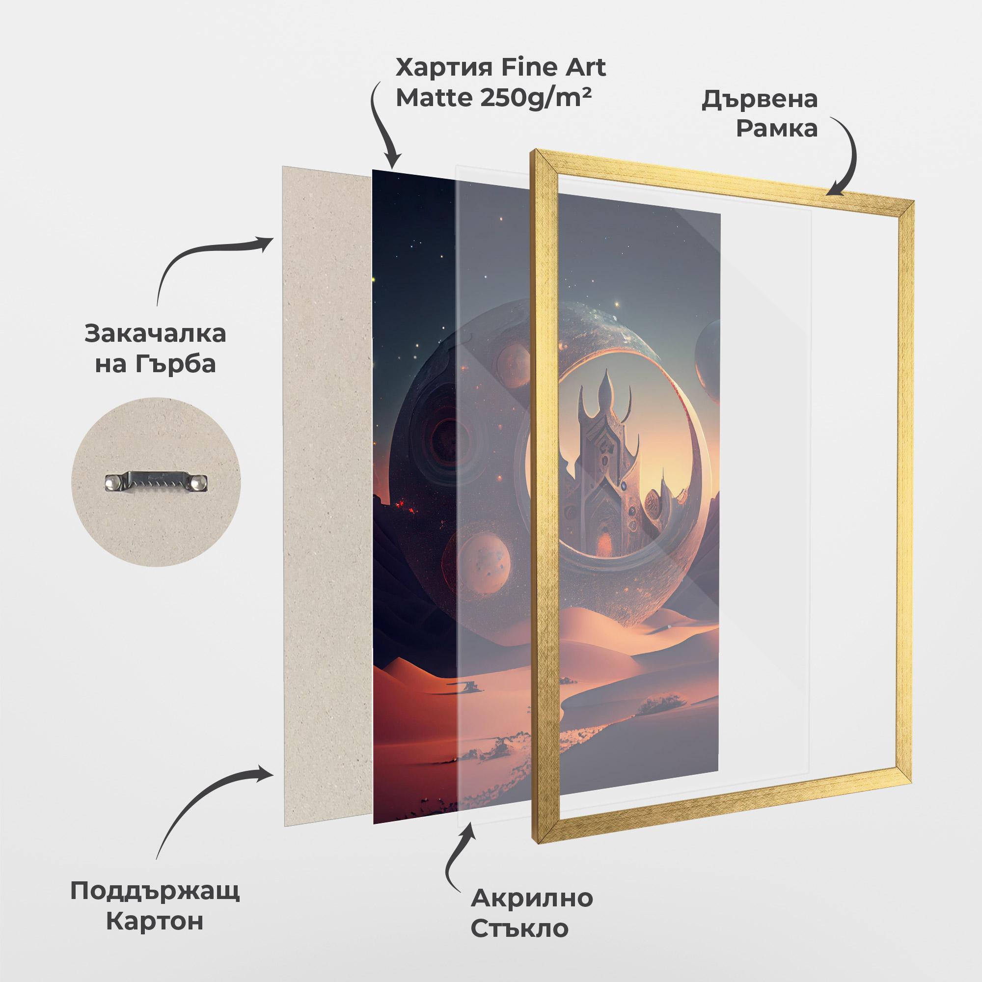 Рамкиран постер Fantasy Desert Castle mockup 1