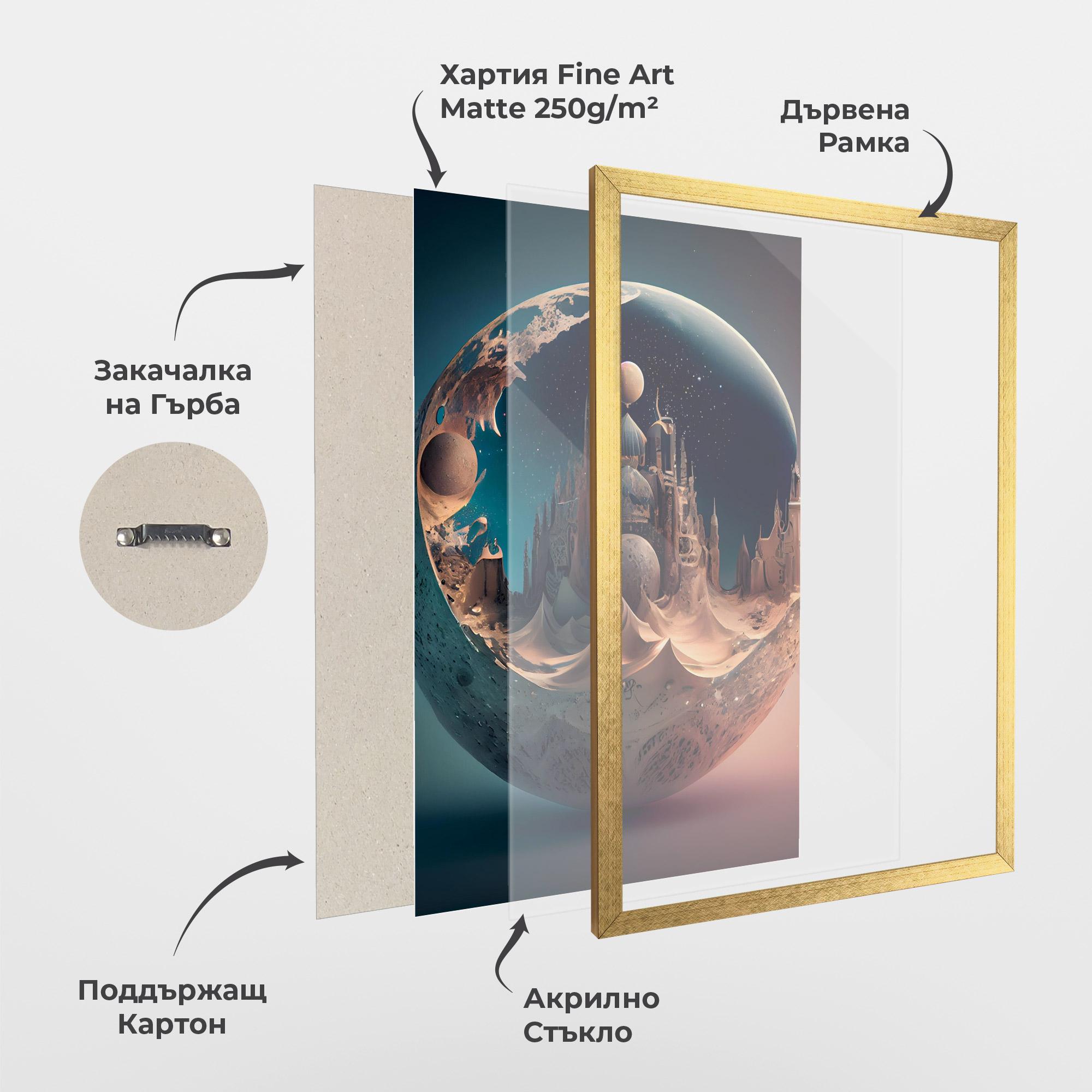 Рамкиран постер Fantasy Planet Castle mockup 1