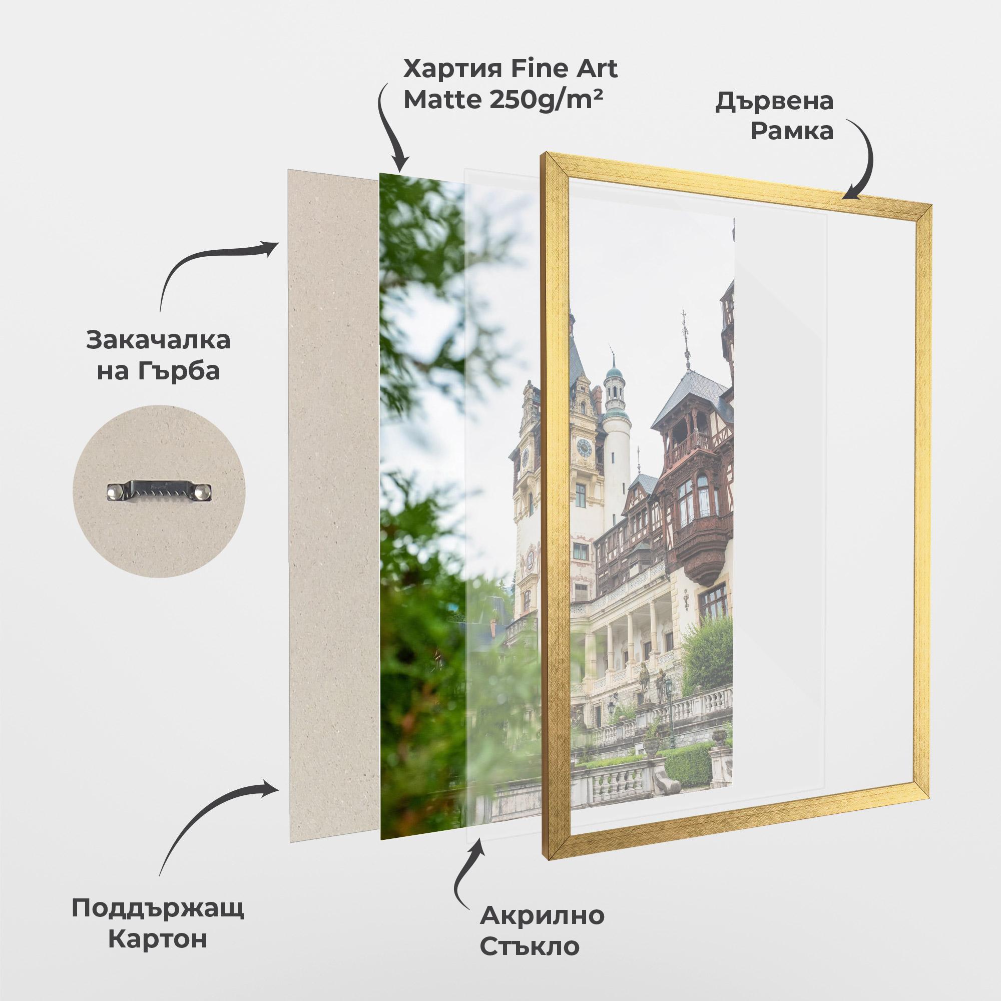 Рамкиран постер Peles Castle Romania mockup 1