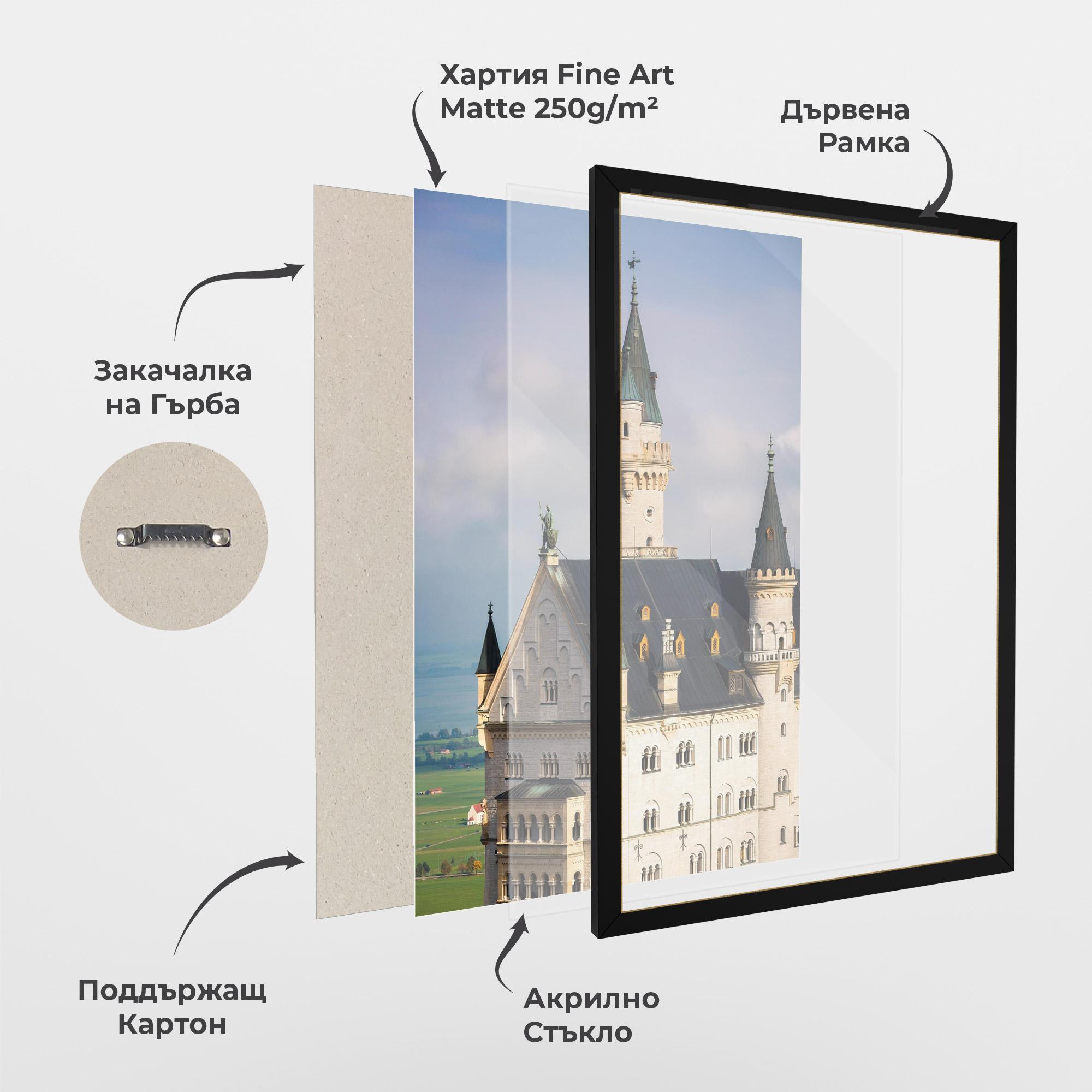 Рамкиран постер Neuschwanstein Castle View mockup 1