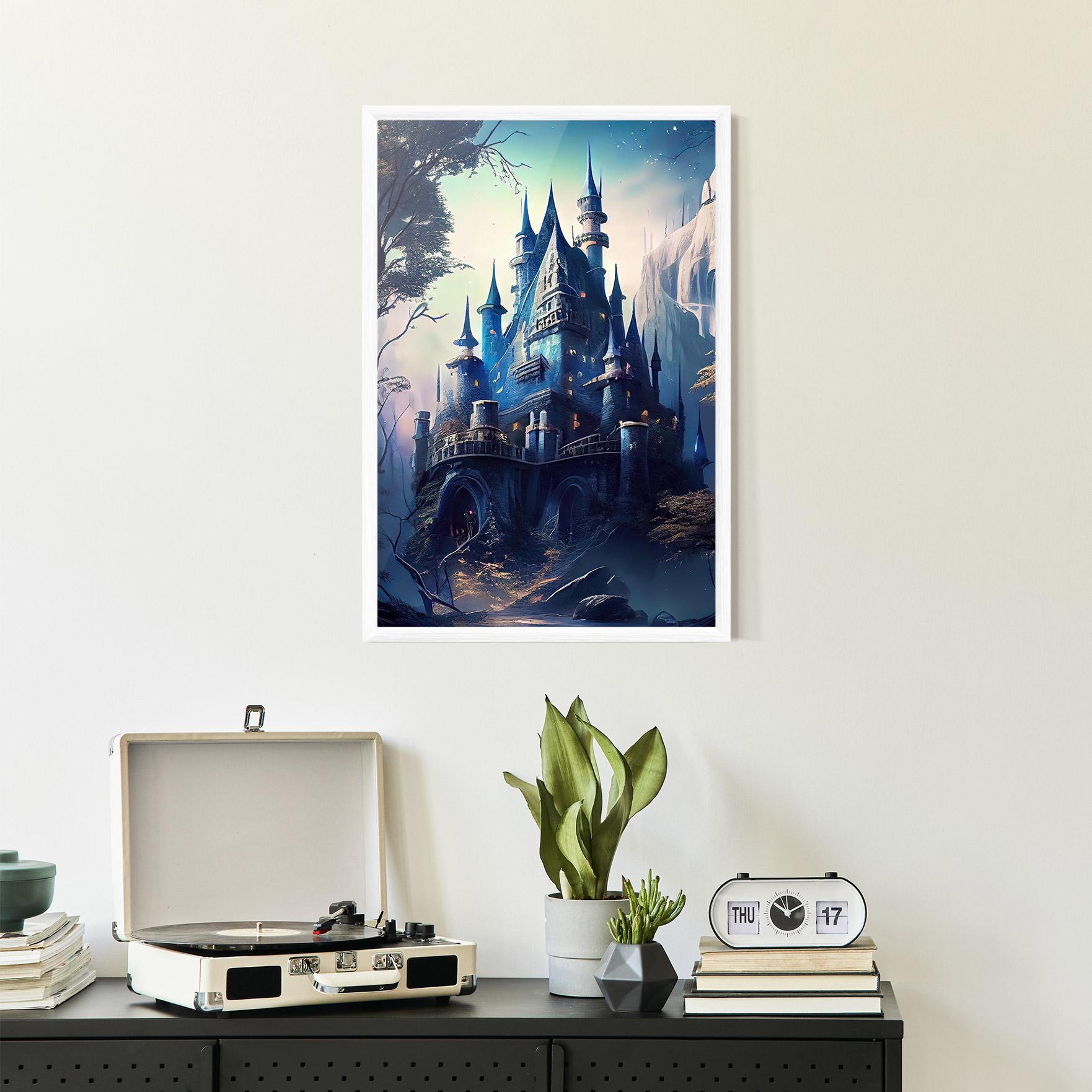 Рамкиран постер Blue Art Castle mockup 2
