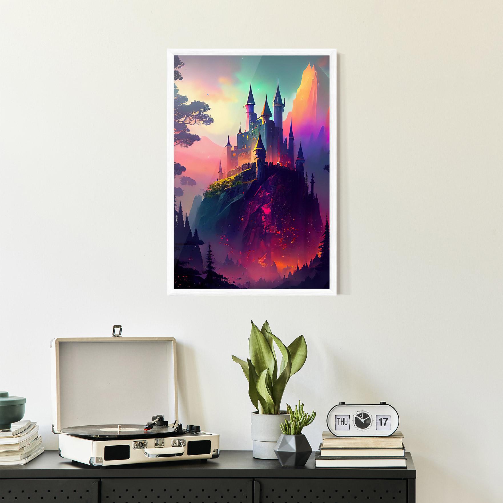 Рамкиран постер Purple Orange Castle mockup 2