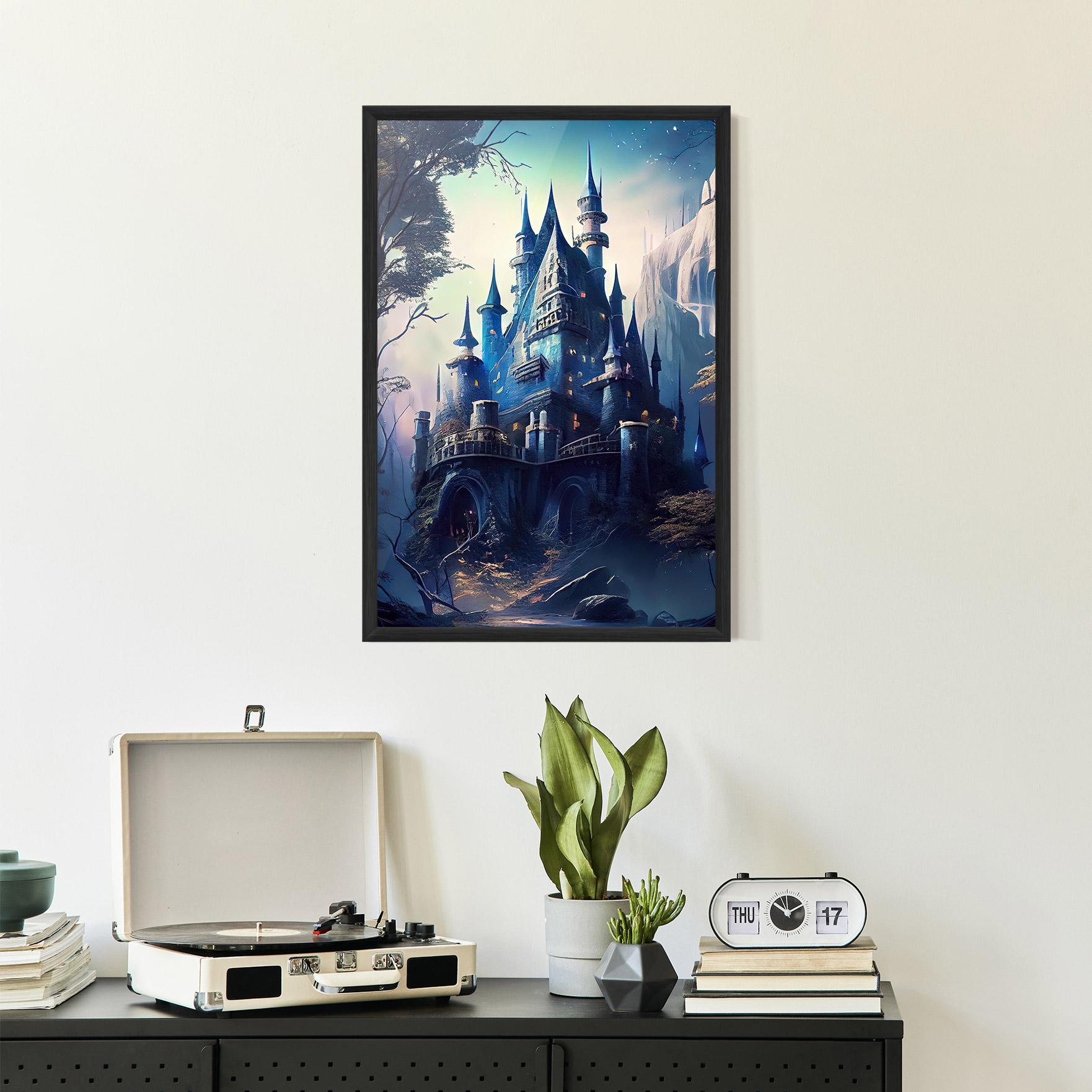 Рамкиран постер Blue Art Castle mockup 2