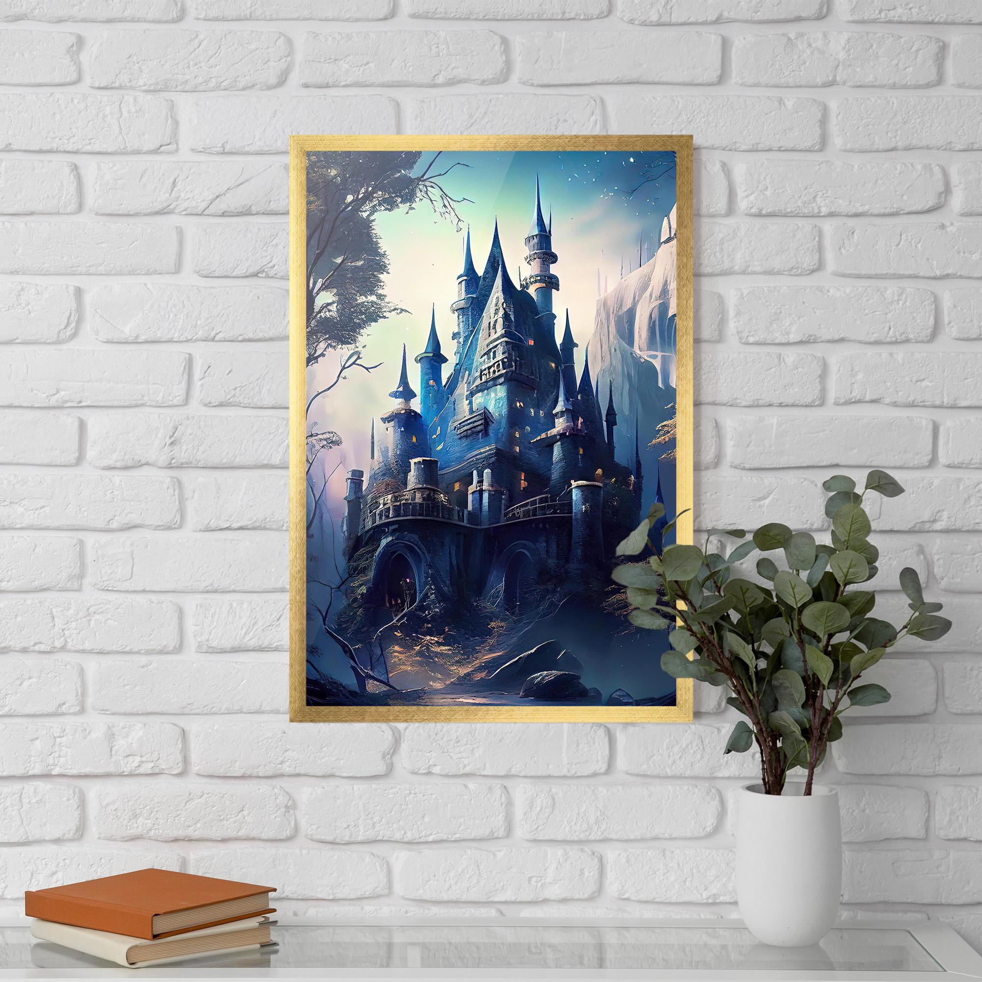 Рамкиран постер Blue Art Castle mockup 5