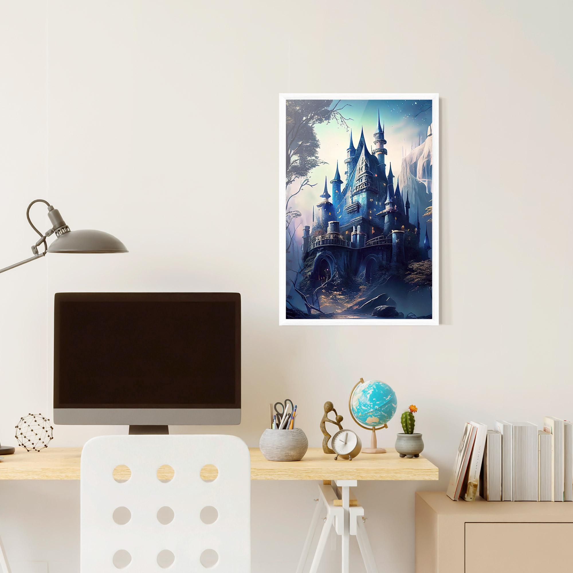 Рамкиран постер Blue Art Castle mockup 6