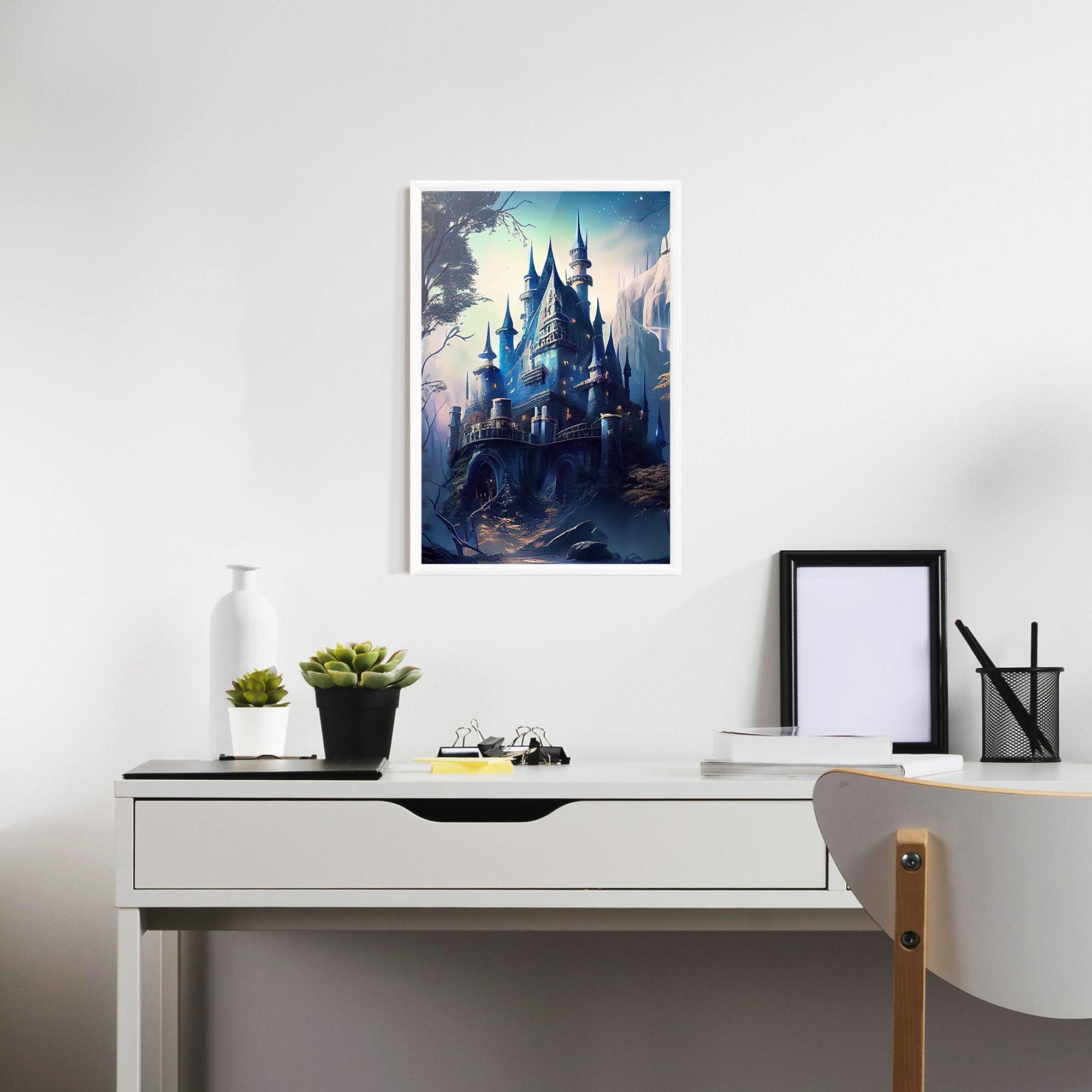 Рамкиран постер Blue Art Castle mockup 7