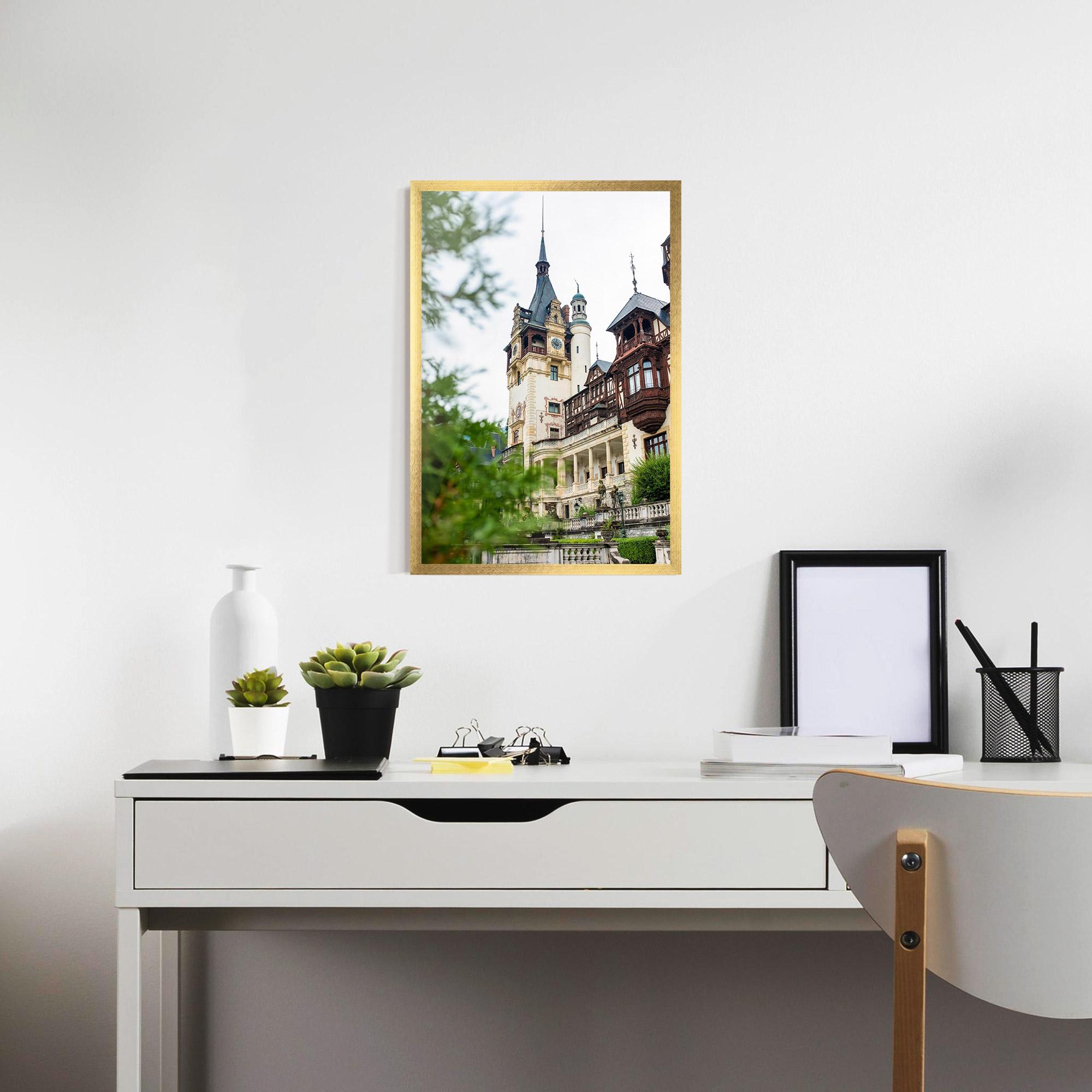 Рамкиран постер Peles Castle Romania mockup 7