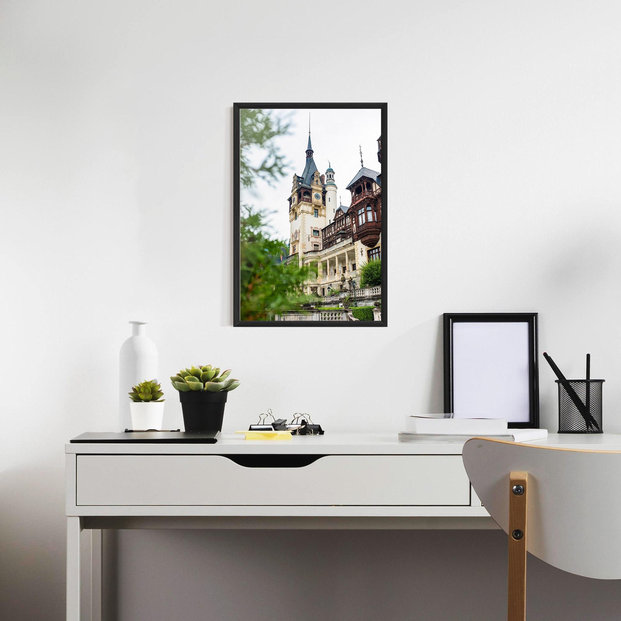 Рамкиран постер Peles Castle Romania mockup 7