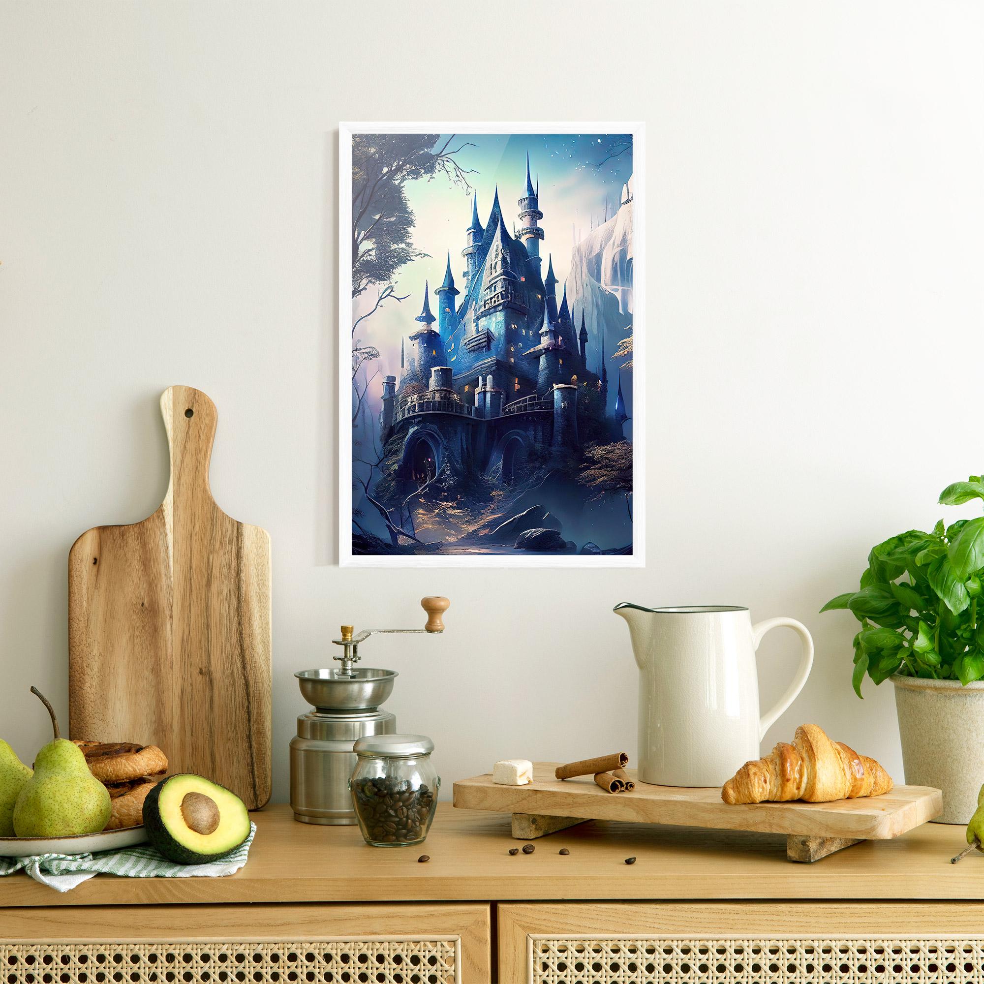 Рамкиран постер Blue Art Castle mockup 8