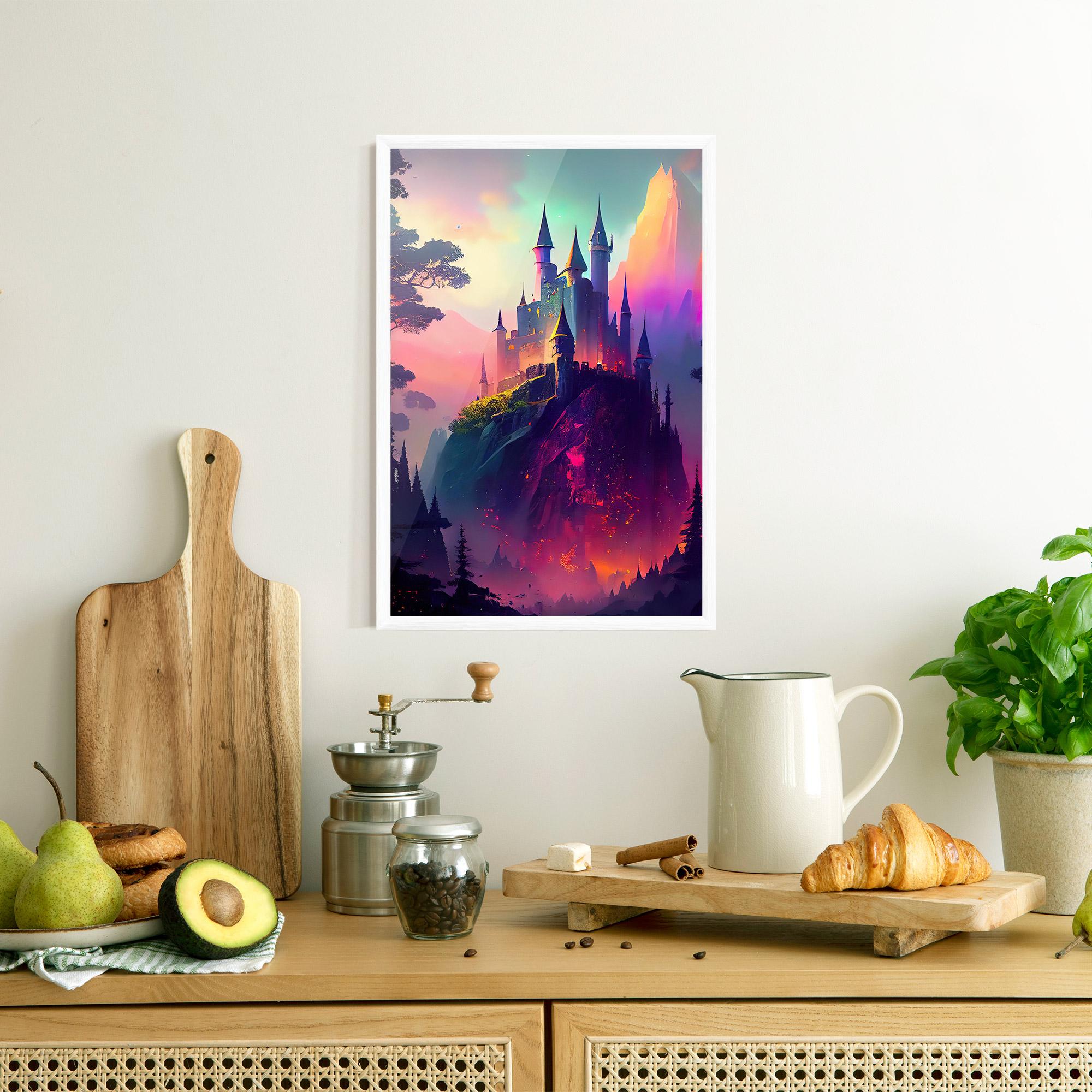 Рамкиран постер Purple Orange Castle mockup 8