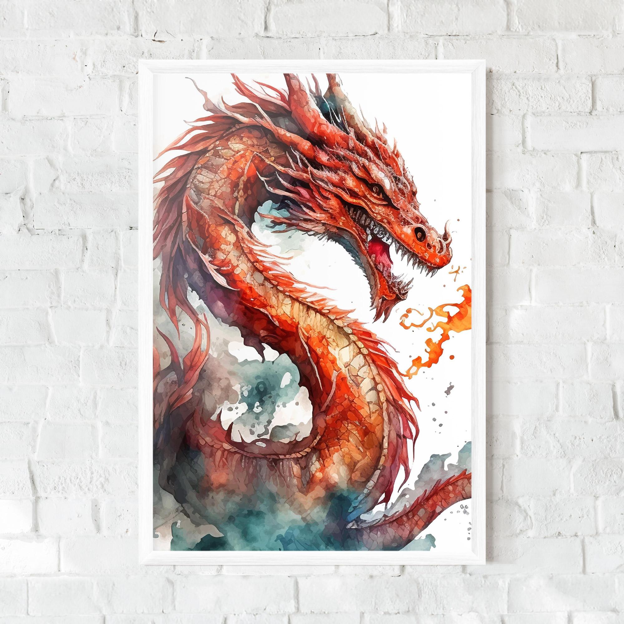 Рамкиран постер Fire Dragon mockup 0