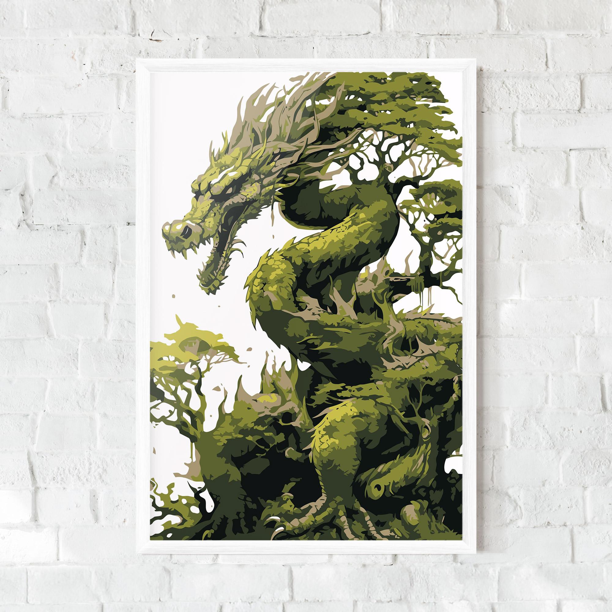 Рамкиран постер Green Nature Dragon mockup 0