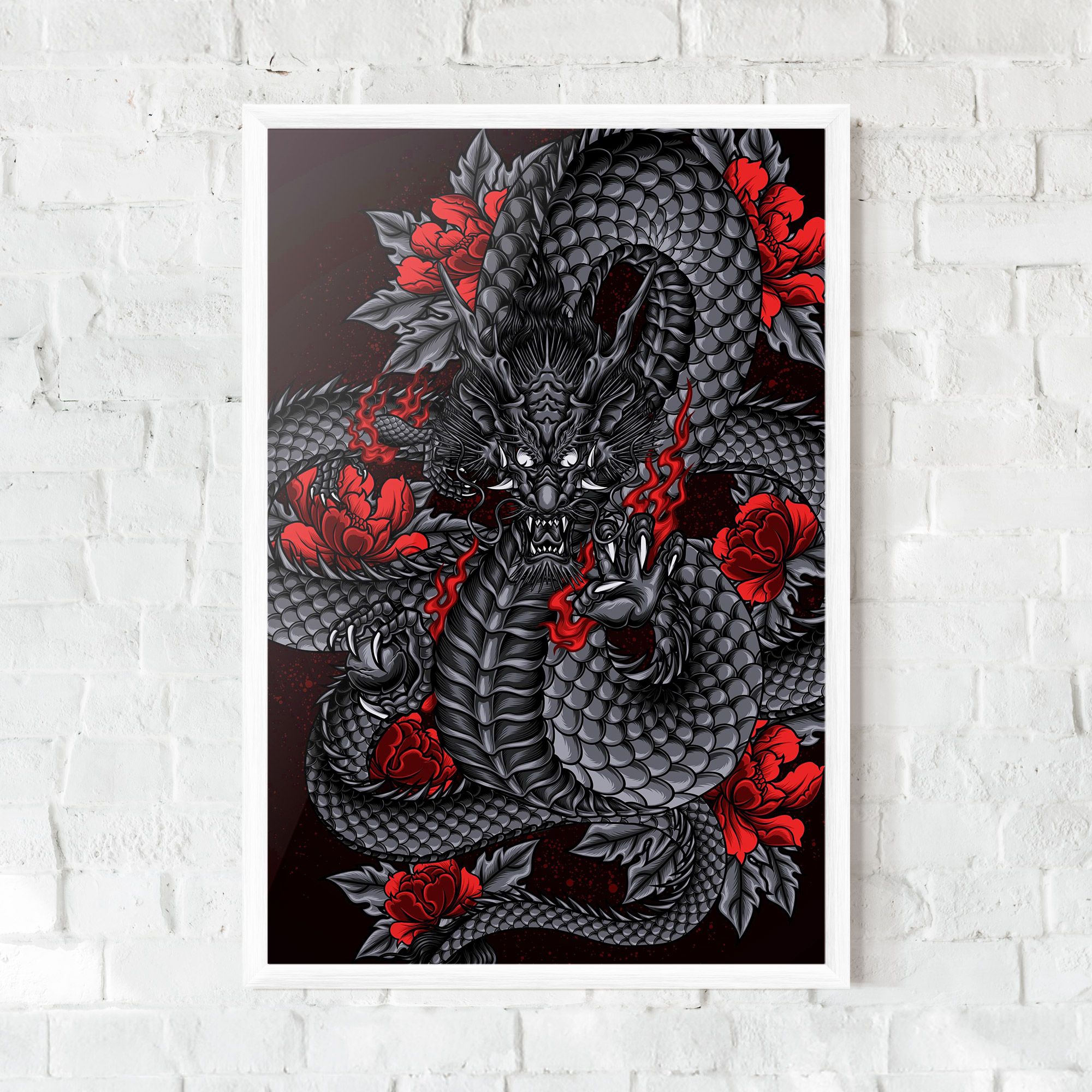 Red Flower Dragon mockup 0
