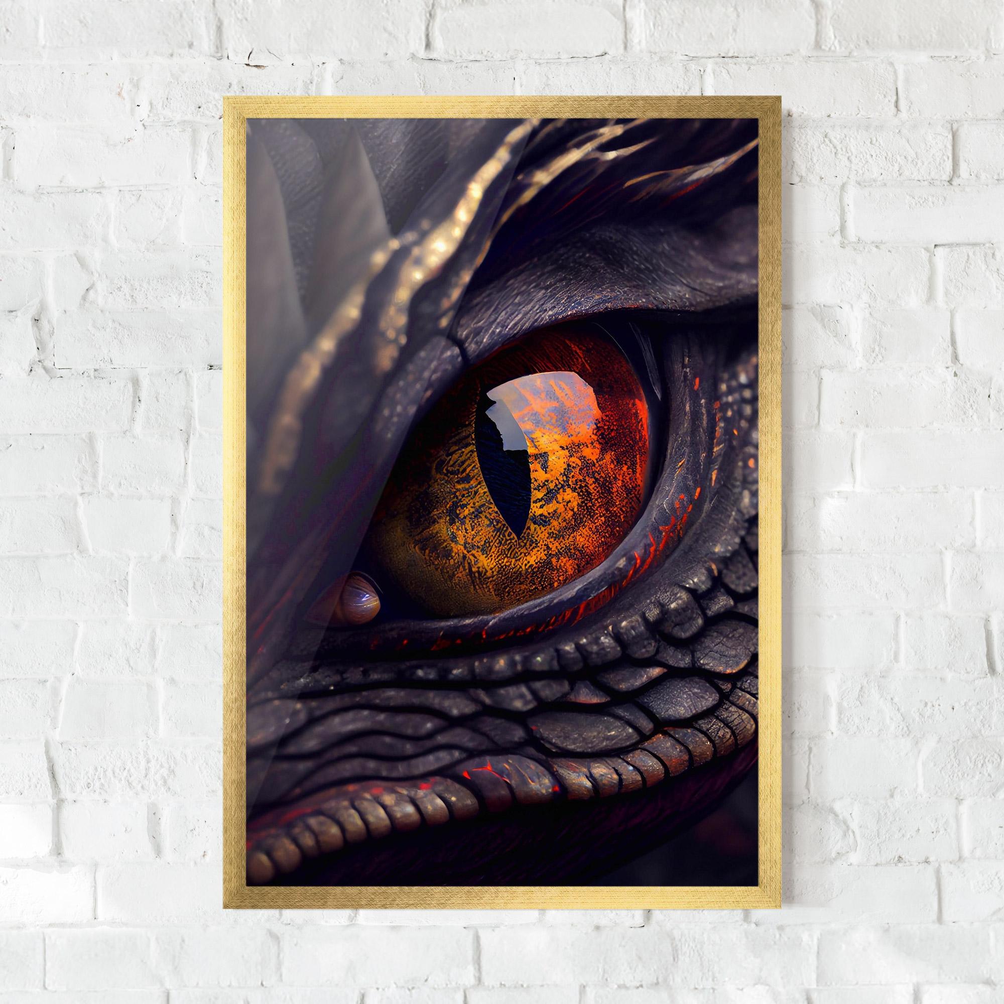 Рамкиран постер Close Up Red Eye Dragon mockup 0