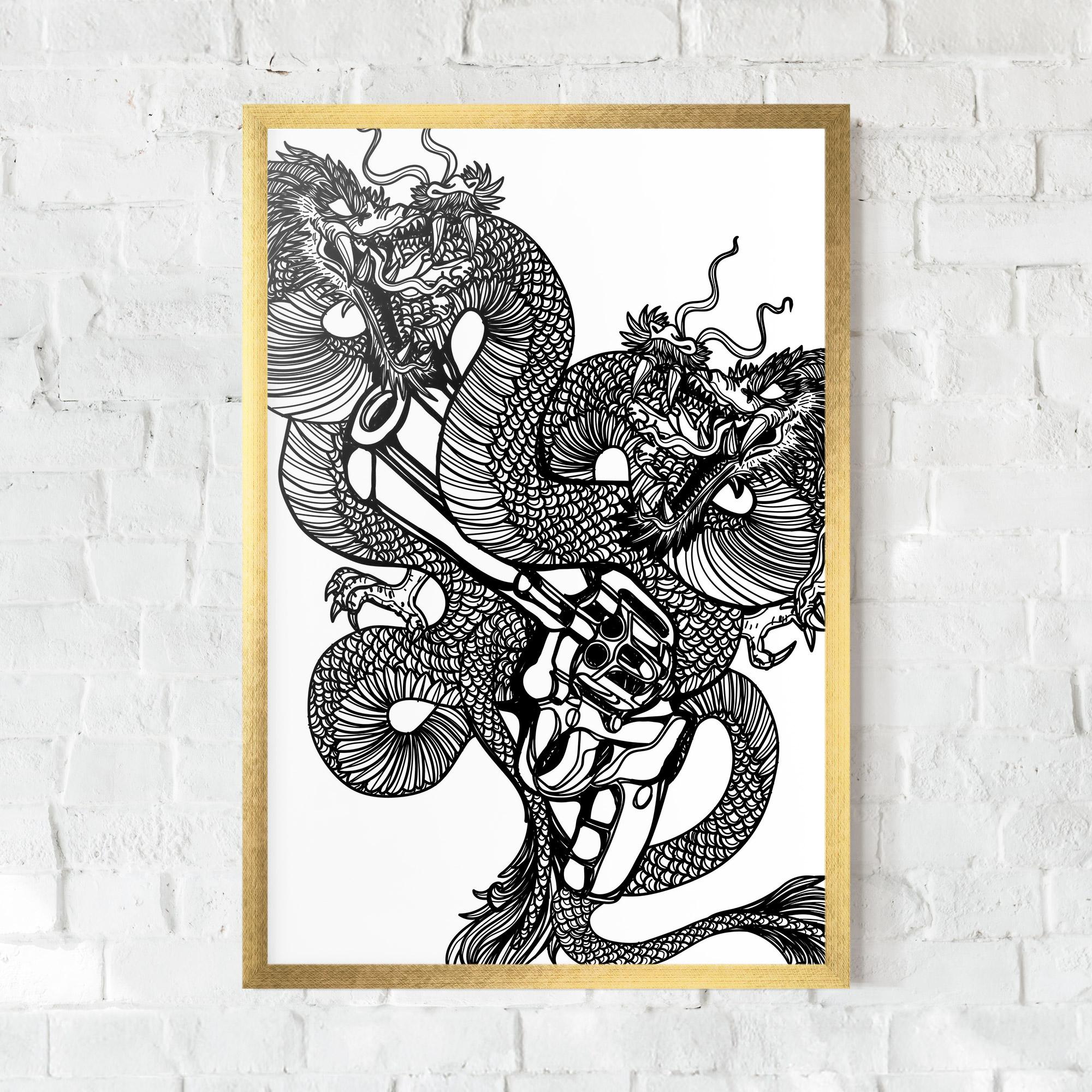 Рамкиран постер Dragon Gun mockup 0