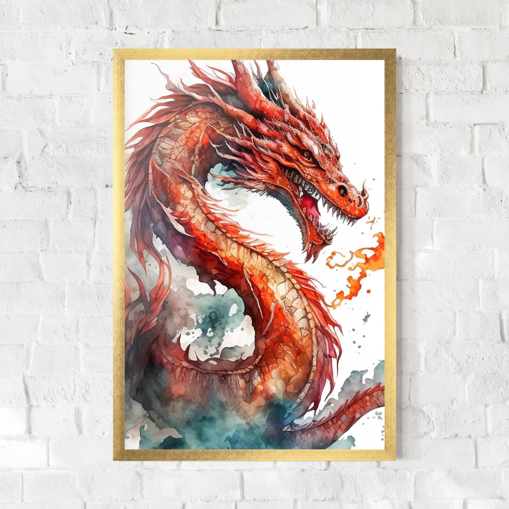 Рамкиран постер Fire Dragon mockup 0