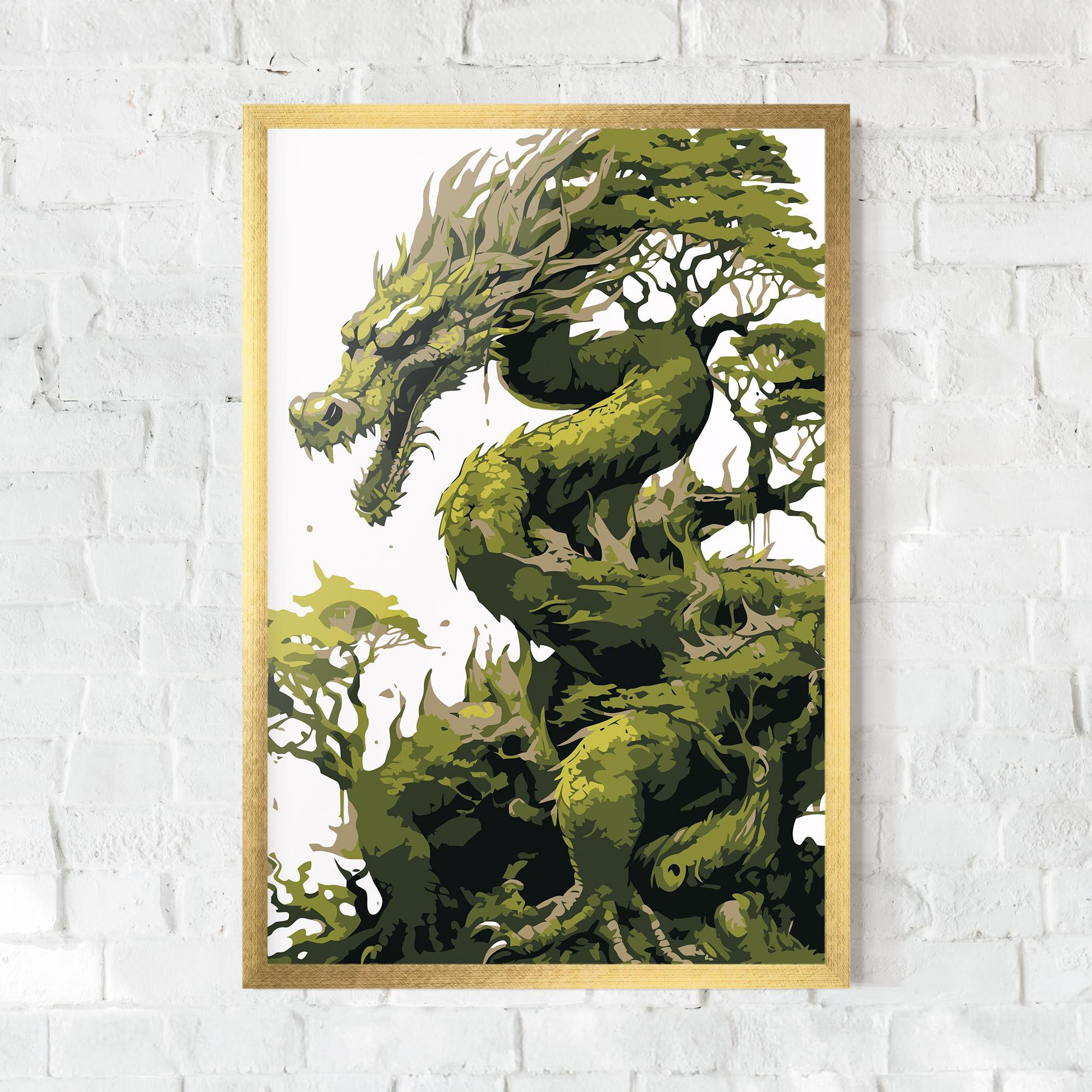 Рамкиран постер Green Nature Dragon mockup 0