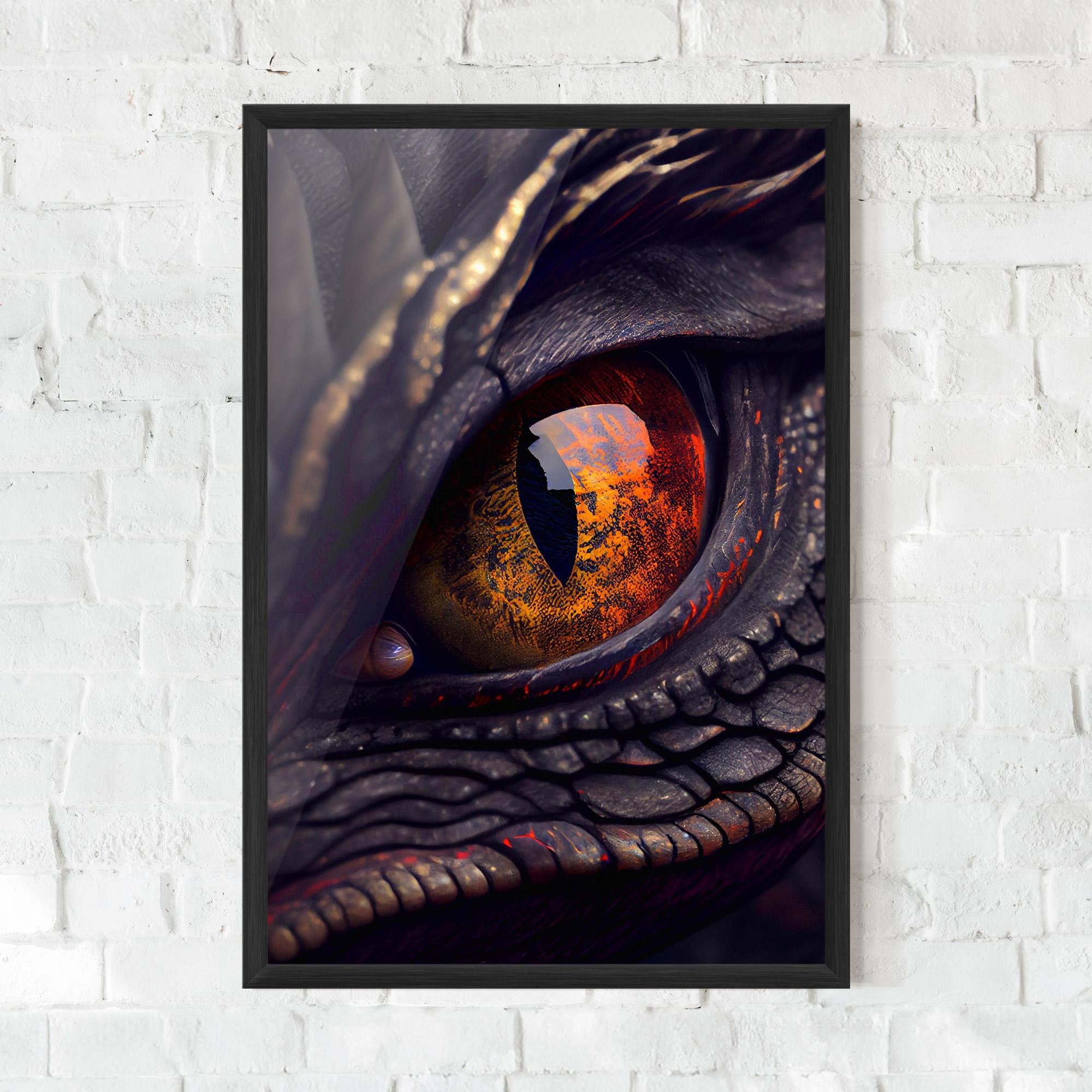 Рамкиран постер Close Up Red Eye Dragon mockup 0