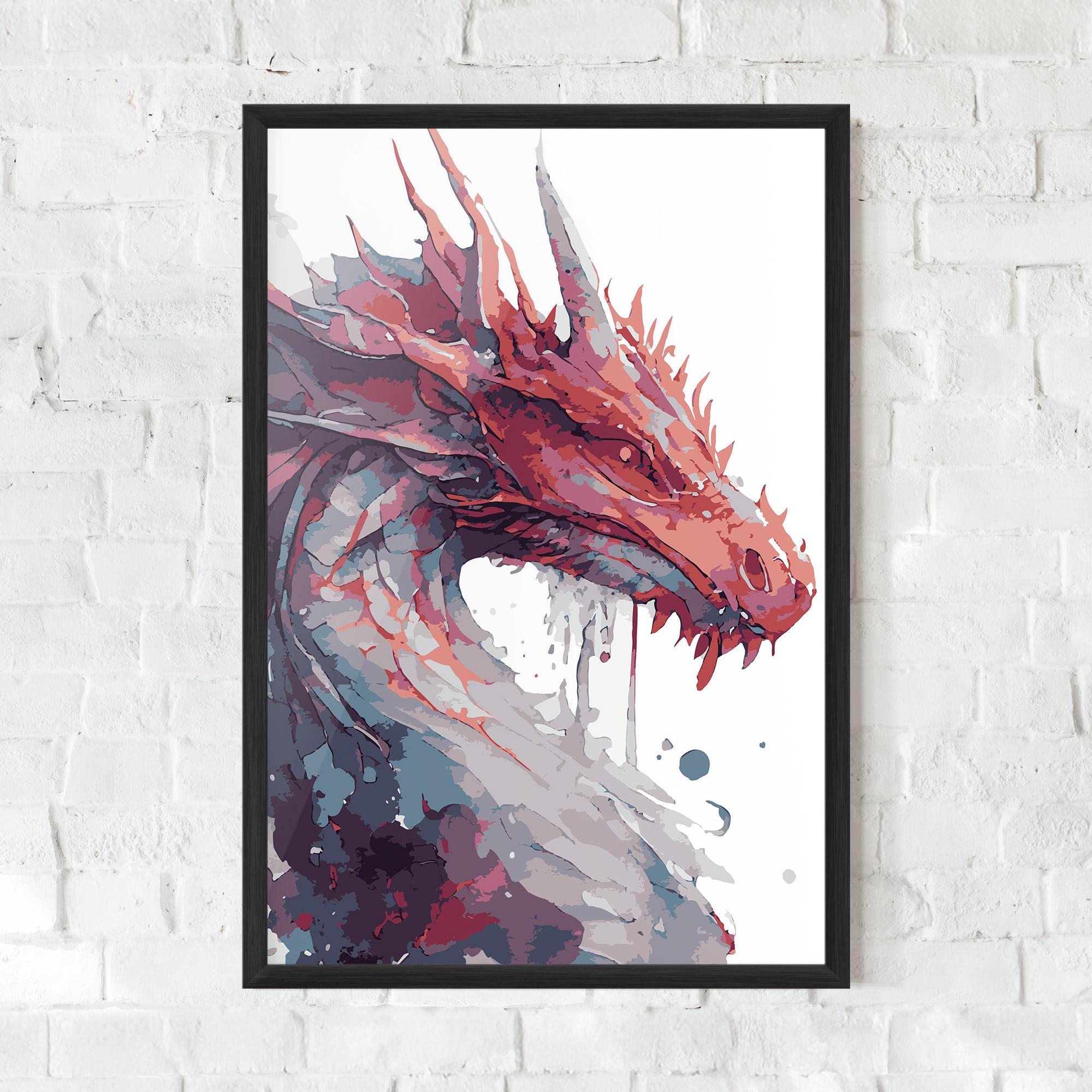 Рамкиран постер Red Blue Dragon mockup 0