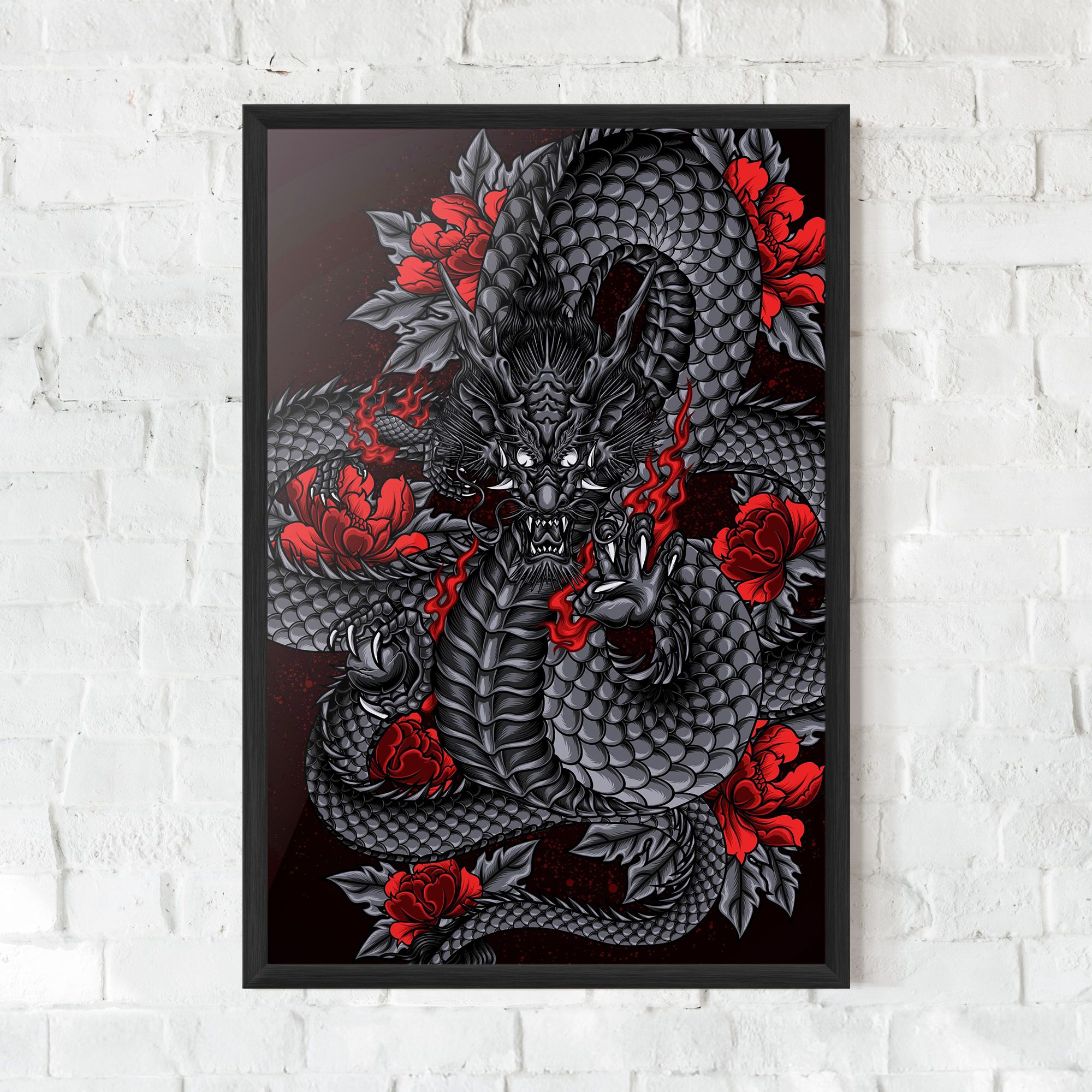Red Flower Dragon mockup 0