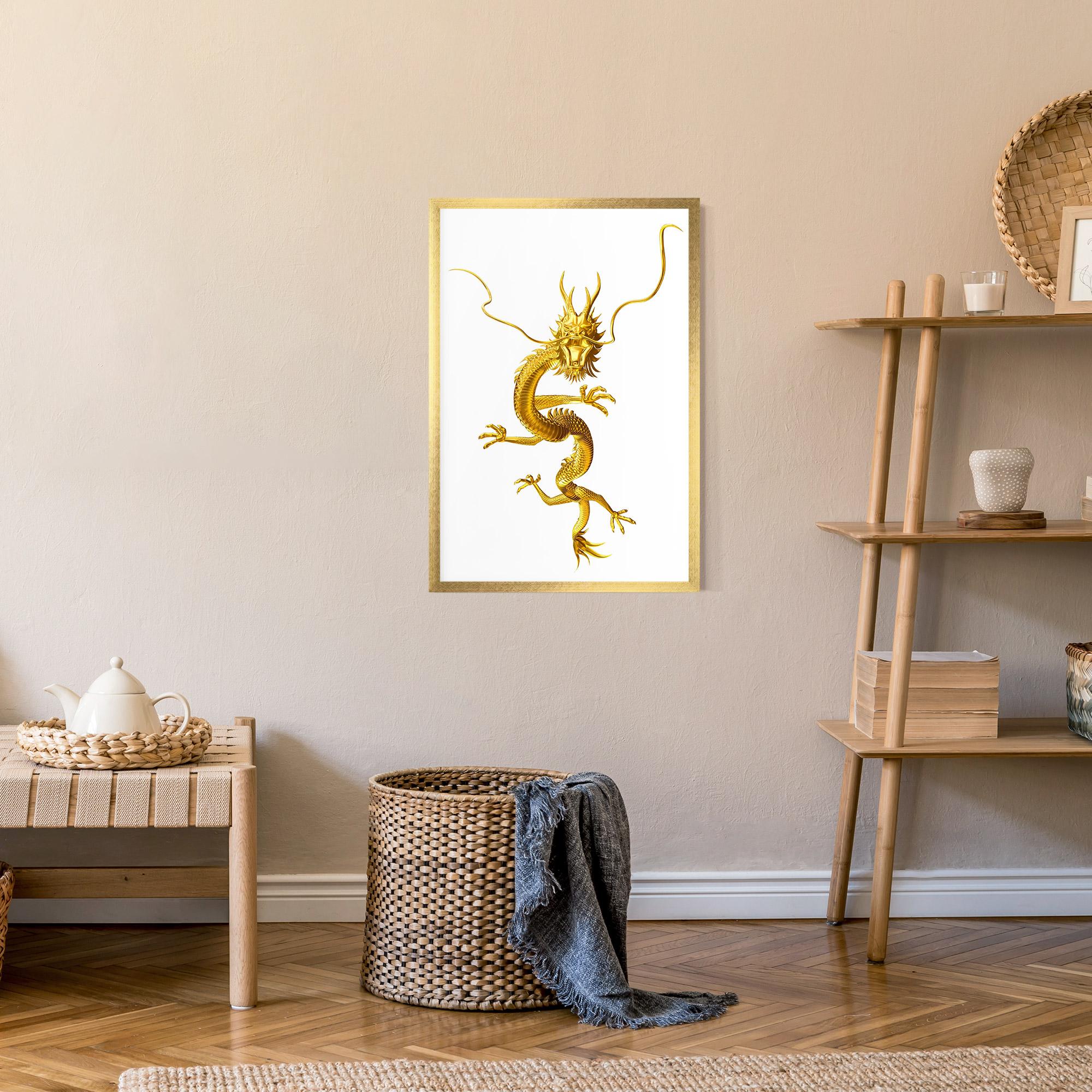 Рамкиран постер Golden Dragon mockup 9