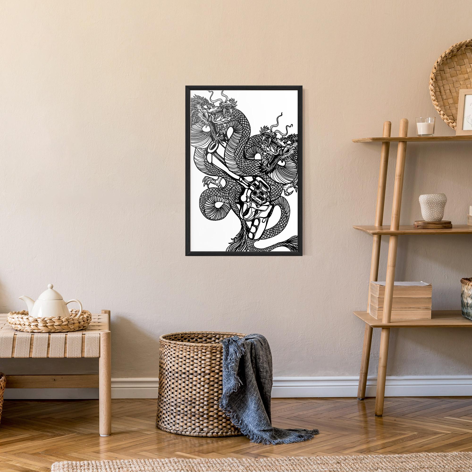 Рамкиран постер Dragon Gun mockup 9