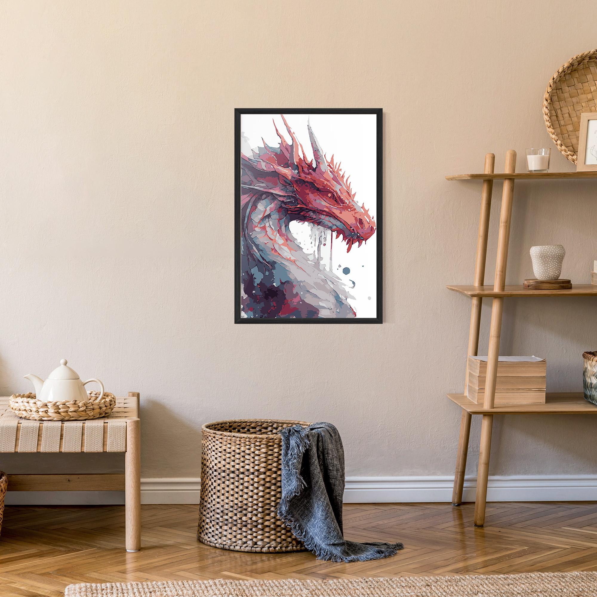 Рамкиран постер Red Blue Dragon mockup 9
