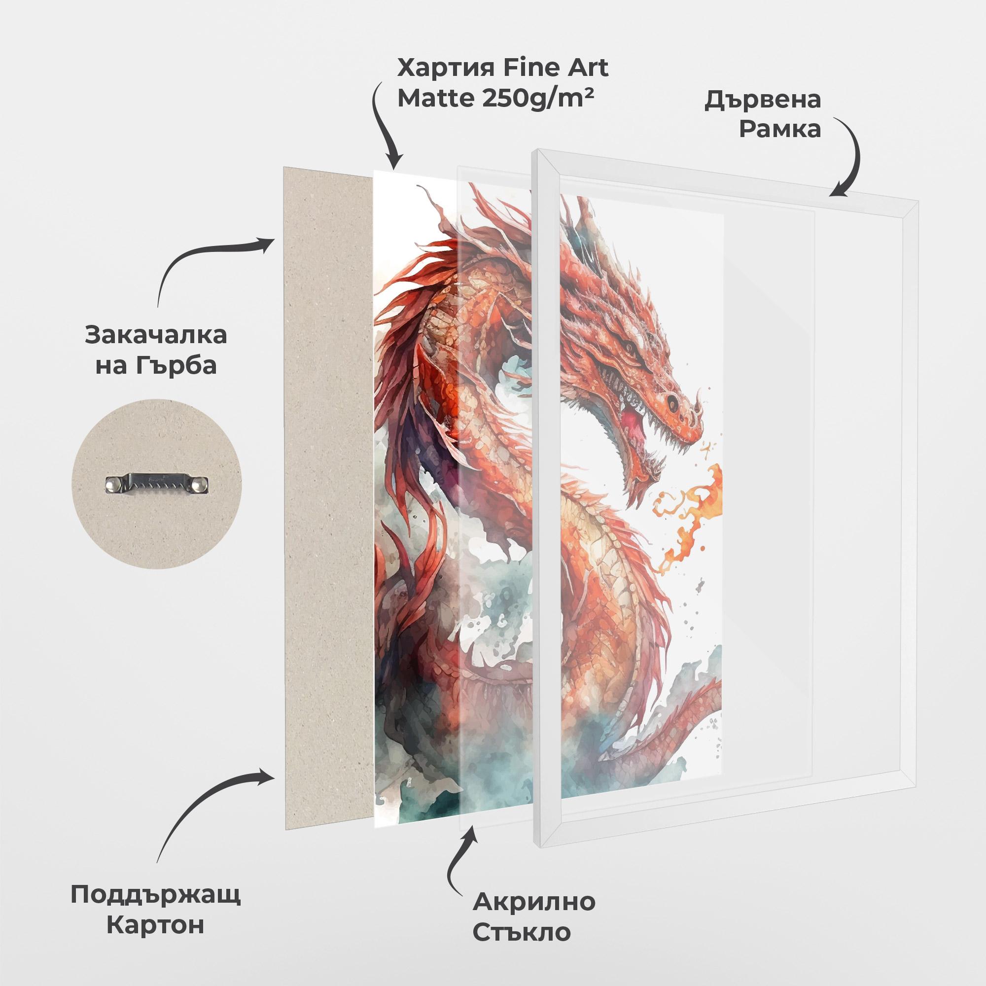 Рамкиран постер Fire Dragon mockup 1