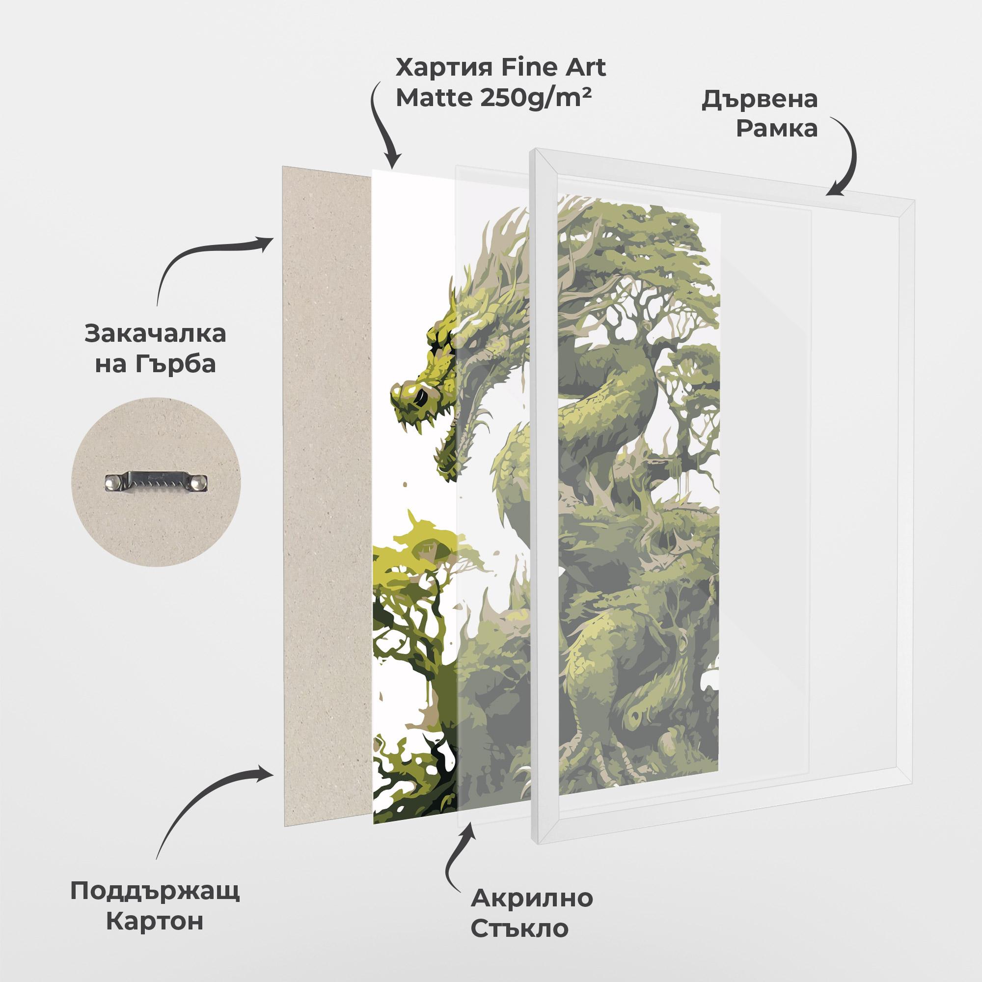 Рамкиран постер Green Nature Dragon mockup 1