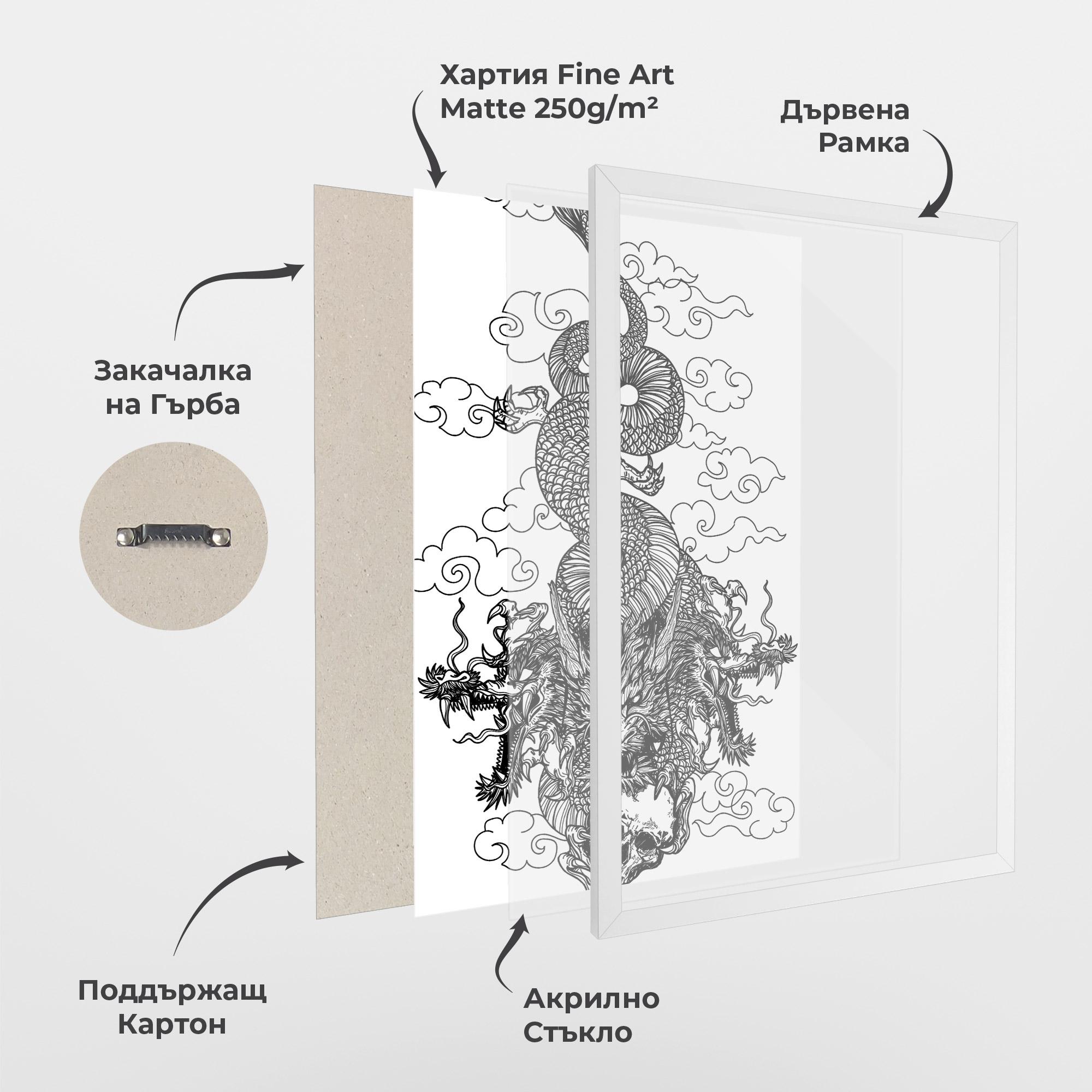 Рамкиран постер Skull Dragon mockup 1